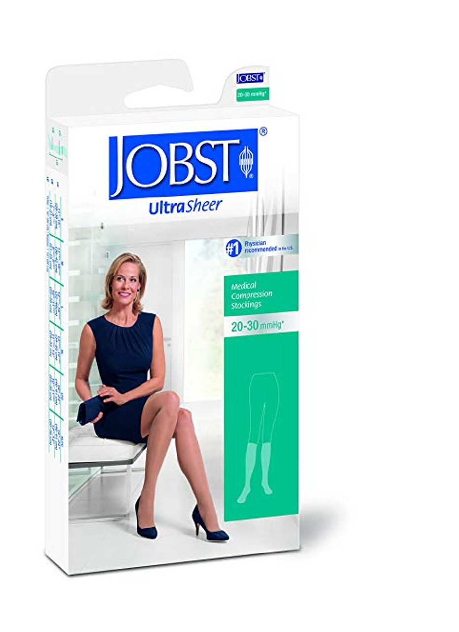 BSN-7543804 PR/1 JOBST ULTRASHEER WOMEN, KNEE HIGH PETITE, 20-30MMHG, XL, CLASSIC BLACK, OPEN TOE