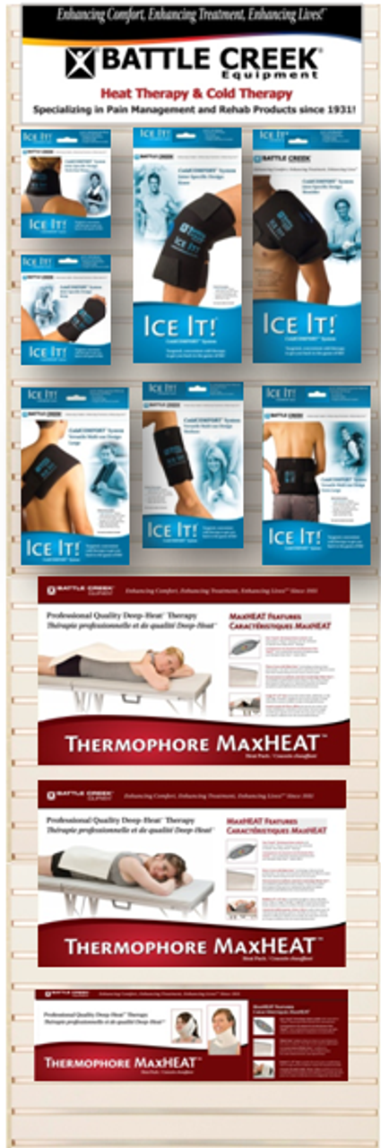 Battle Creek 961 KIT/1 THERMOPHORE & ICE IT COLDCOMFORT SYSTEMS HOT/COLD THERAPY PLANOGRAM (2 BOXES PER KIT) (Battle Creek 961)