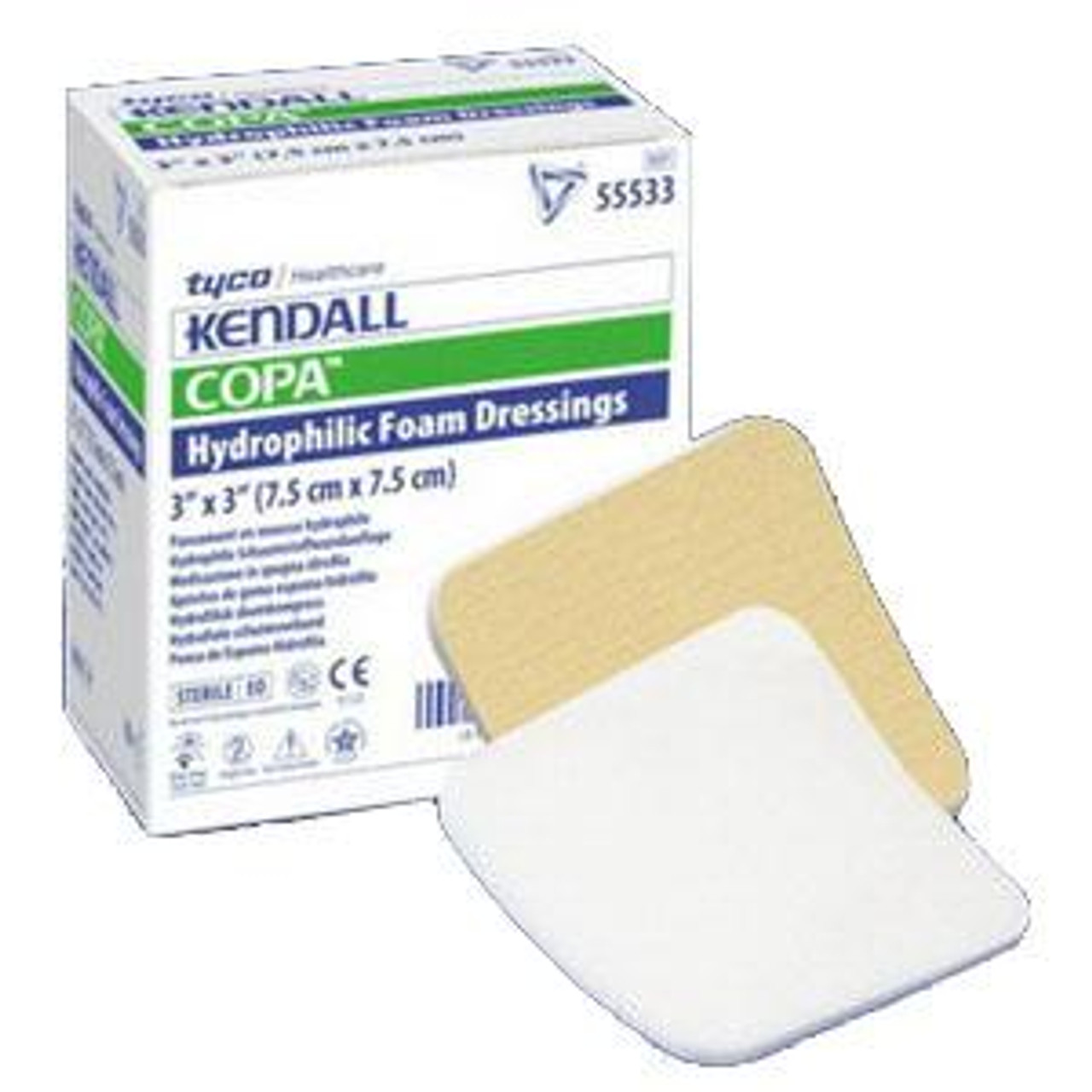 Covidien 55544 COPA HYDROPHILIC FOAM DRESSING, 4"x4" BX/10