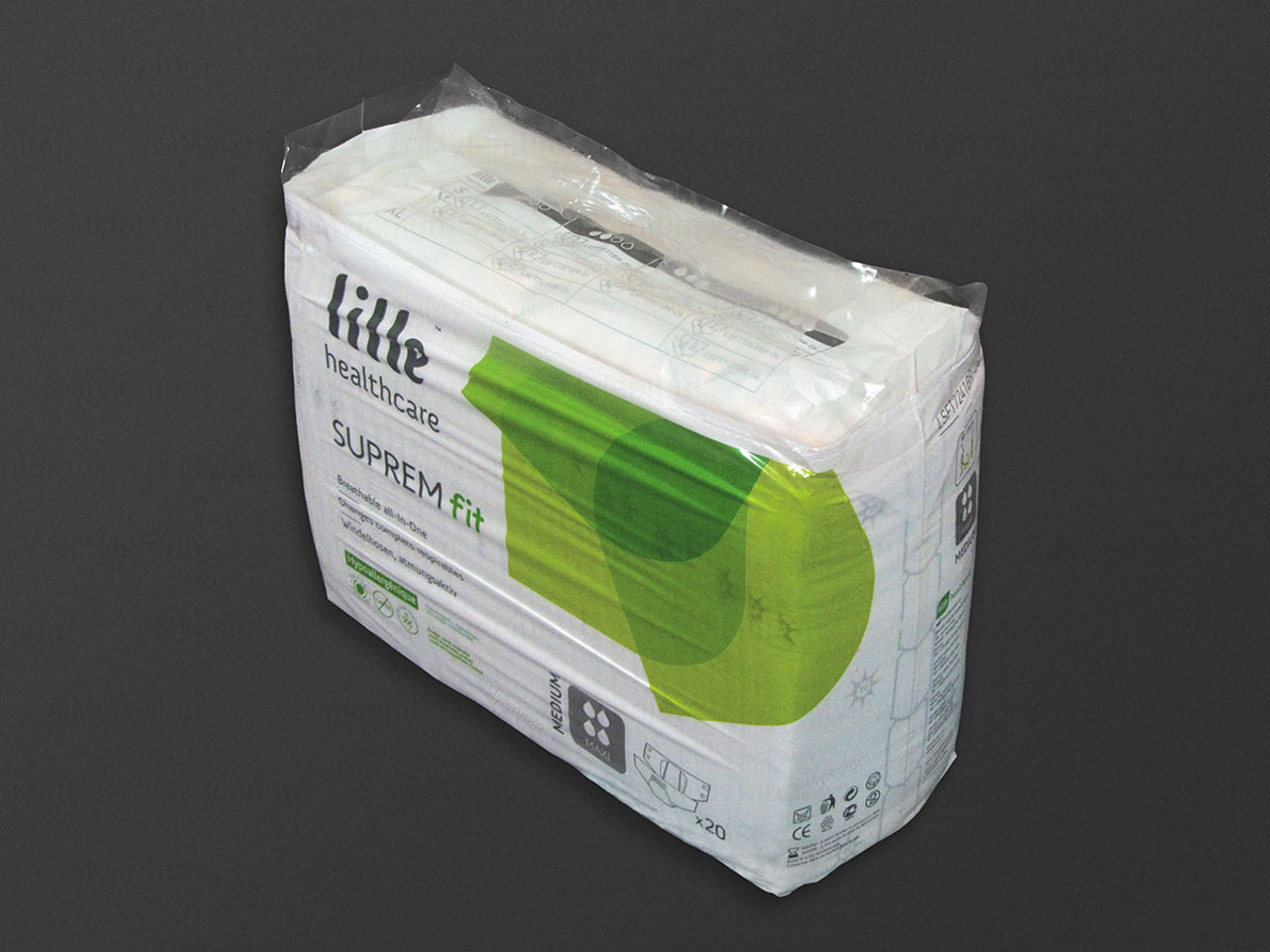 LILLE HEALTHCARE LSFT7221BR LILFIT SUPREM T2 MEDIUM EXTRA + TOTAL ISO ABSORBENCY 2650 ML, CS/4BG (24EA/BG)