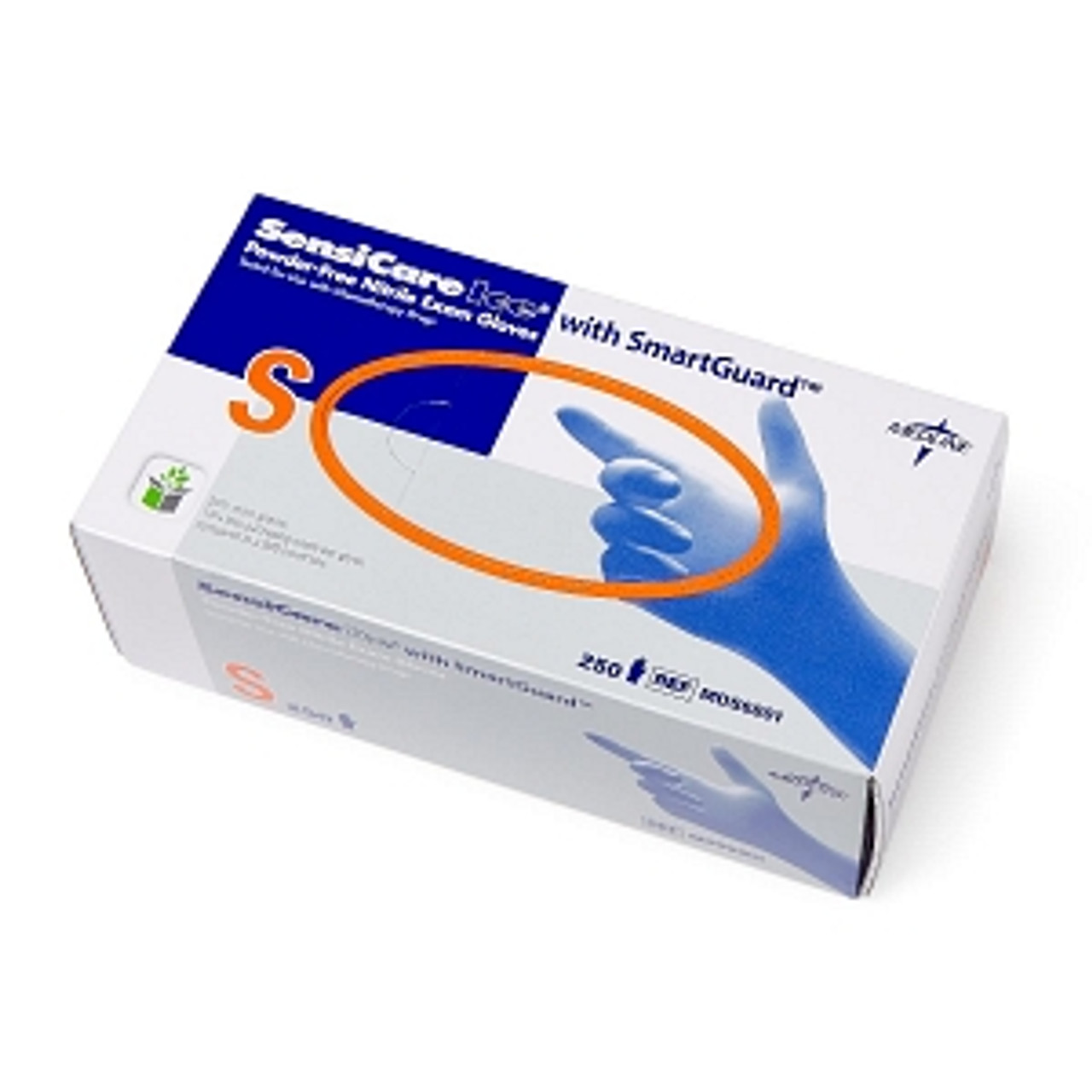 Medline 486801 (CS/10) BX/200 SENSICARE ICE NON-STERILE PF, LF NITRILE EXAM GLOVE SMALL, BLUE