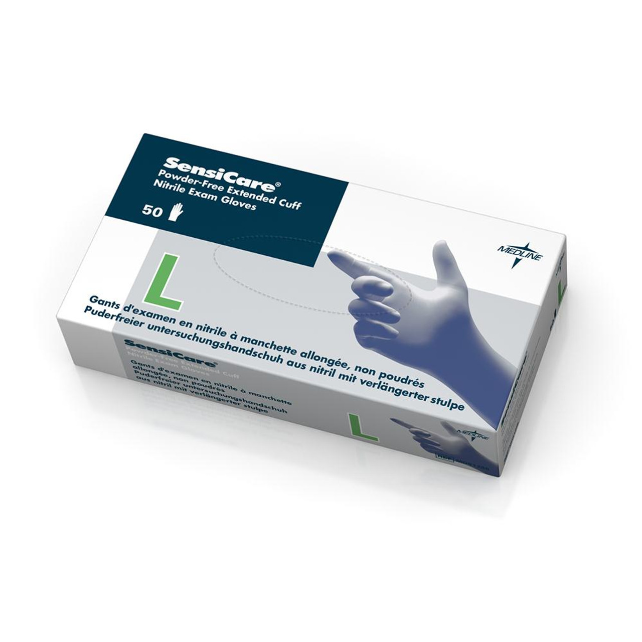 Medline MDS1286 SENSICARE NITRILE GLOVES 12" LONG, LARGE, BX/50