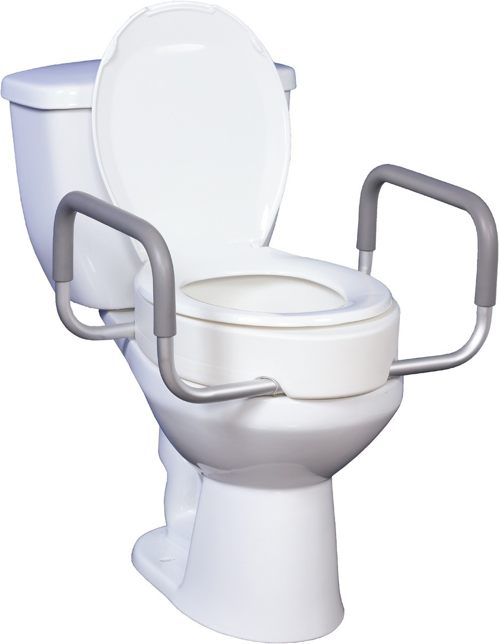 Drive Medical 12402 Rizer Standard Toilet Seat with Removable Arms