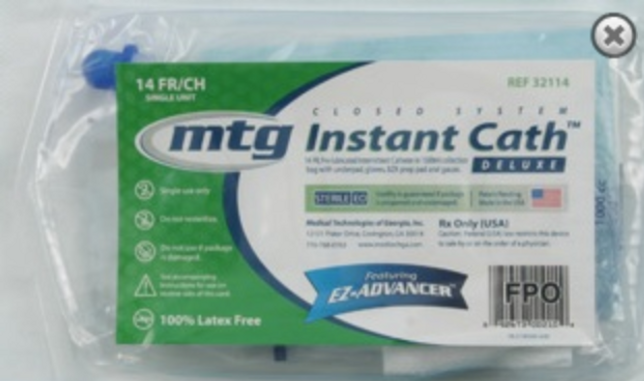 MTG 20114 INSTANT CATH MINI-PAK CLOSED SYSTEM NON-KIT, 14FR, 16" (MTG 20114)