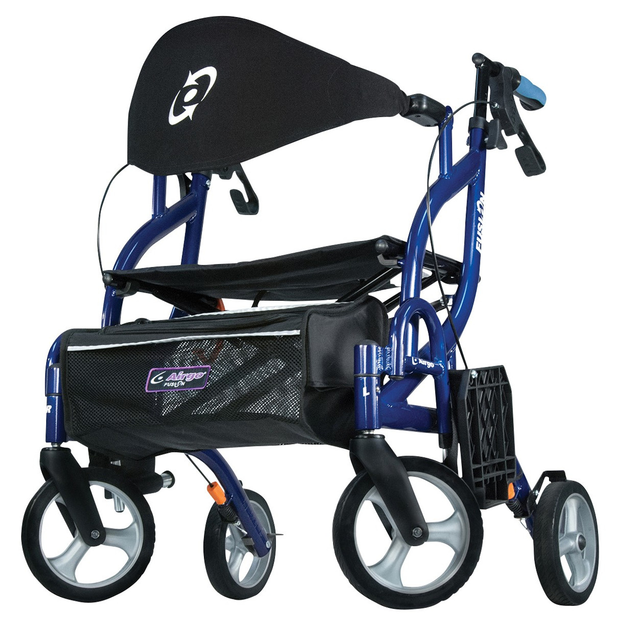 Airgo 700-935 Fusion Side-Folding Rollator & Transport Chair - Pacific Blue