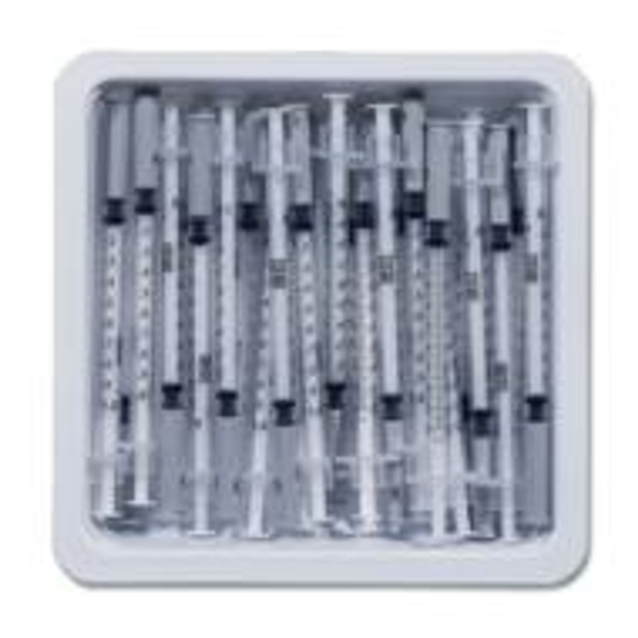 BD 305541 1mL Allergist tray with 27 G x 3/8" BD PrecisionGlide permanently attached needle, regular bevel and regular wall (Case of 40)