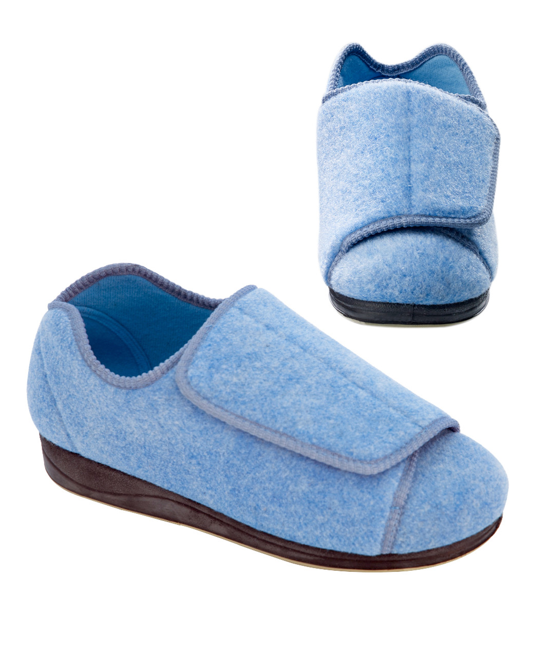 Silvert's 101000503 Womens Extra Extra Wide Width Adaptive Slippers , Size 7, DUSTY BLUE