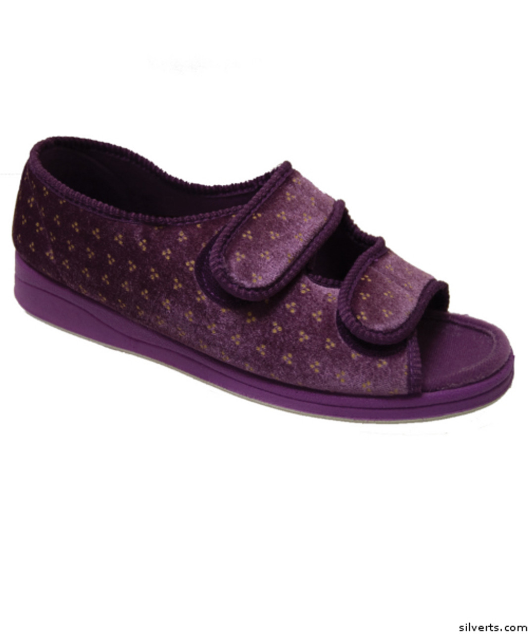 Silvert's 103700309 Womens Wide Adjustable Sandals Indoor Outdoor Sandals Adjustable With Straps brand, Size 9, PURPLE