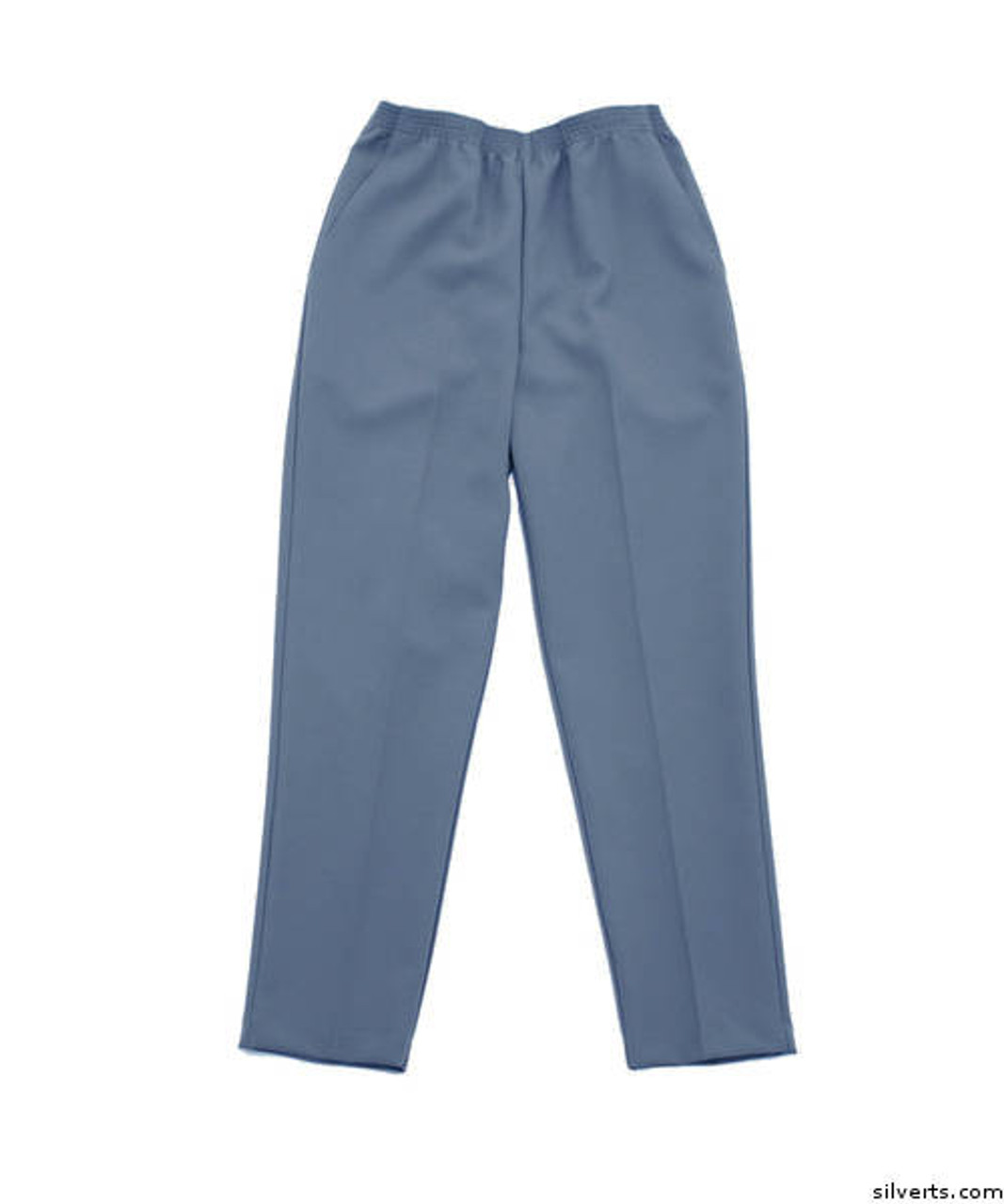 Silvert's 130901601 Womens Elastic Waist Polyester Pants 2 Pockets , Size 8, PLACID BLUE