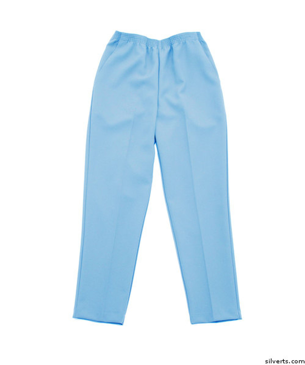 Silvert's 130912004 Womens Elastic Waist Polyester Pants 2 Pockets , Size 38, OCEAN BLUE