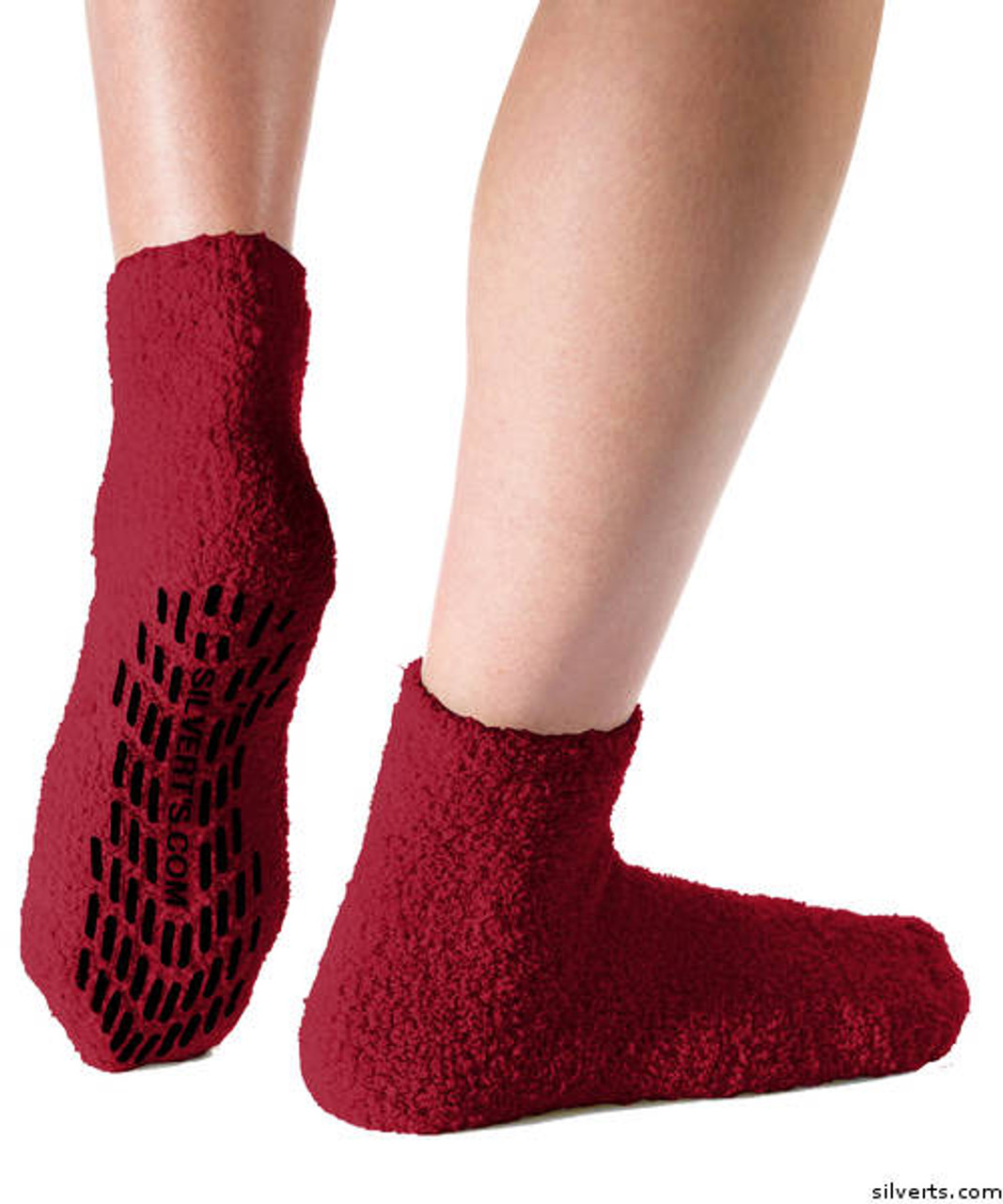 Non Skid Socks - Gripper Hospital Non-Slip Socks - Silverts