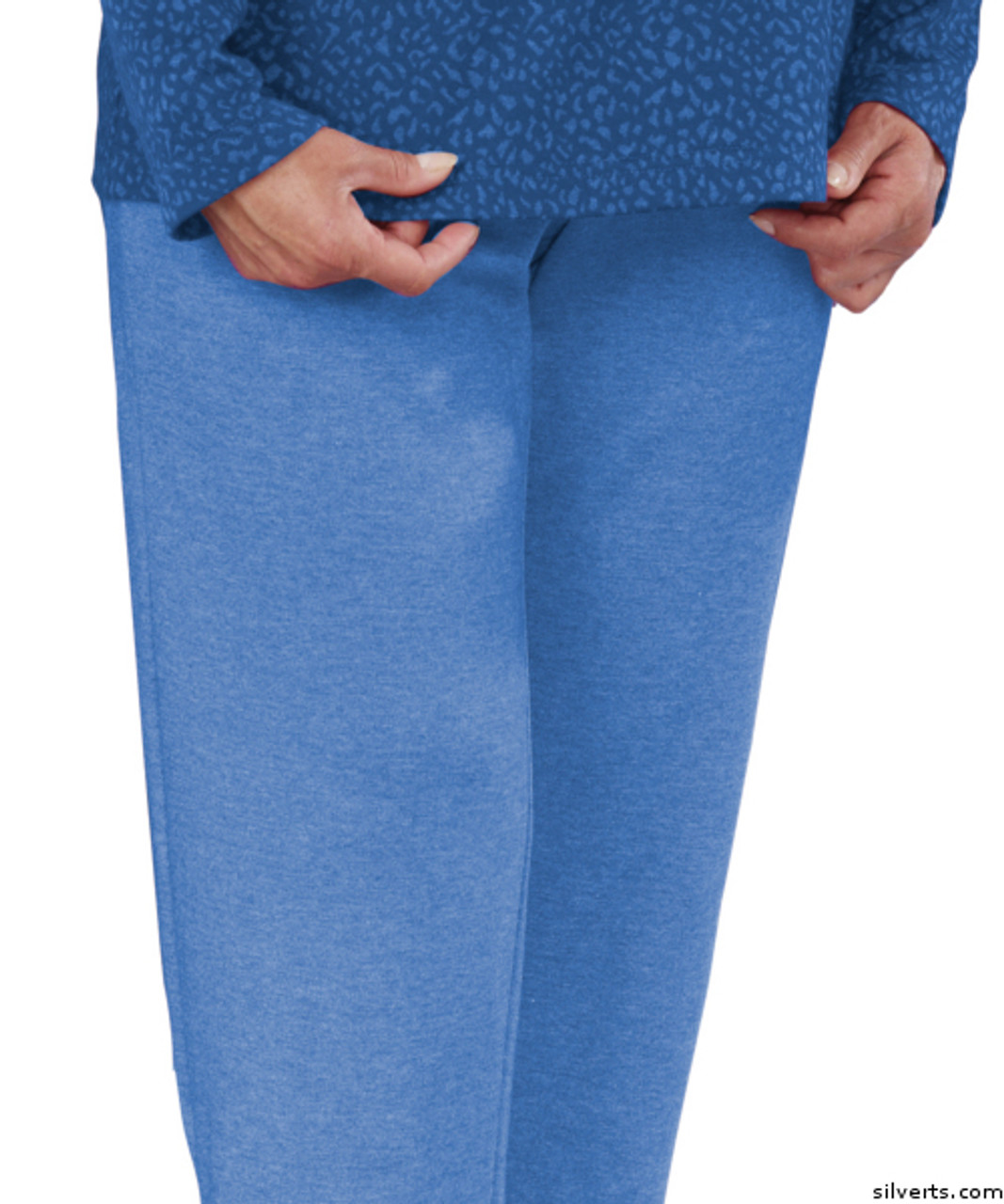 Silvert's 231100403 Womens Soft Knit Adaptive Wheelchair Users Pant , Size Large, ROYAL