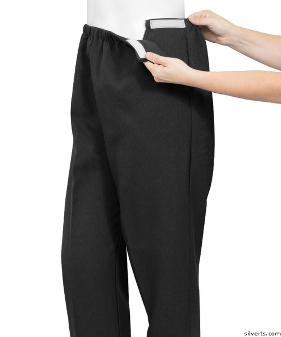 Silvert's 234210201 Womens Stretchy Knit Arthritis Pants , Size 2X-Large, BLACK