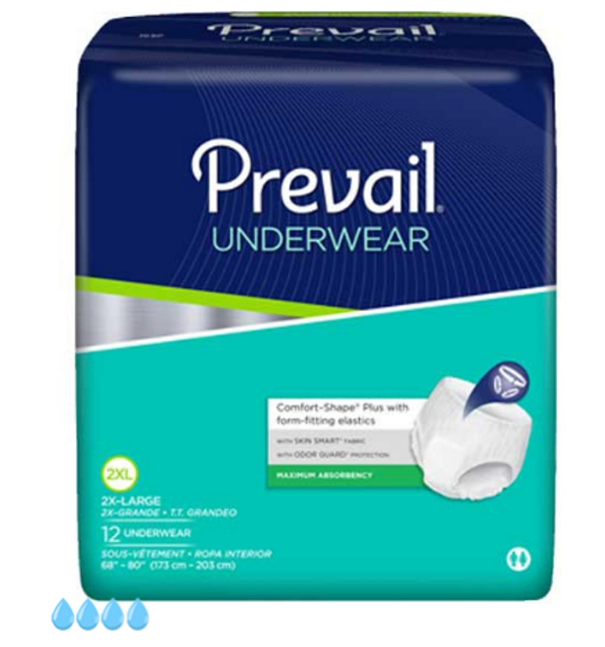 Prevail PV-511 Brief Protective Underwear Prevail Youth/Small 20" - 34" waist 22/pkg 4pkg/Case (Prevail PV-511)