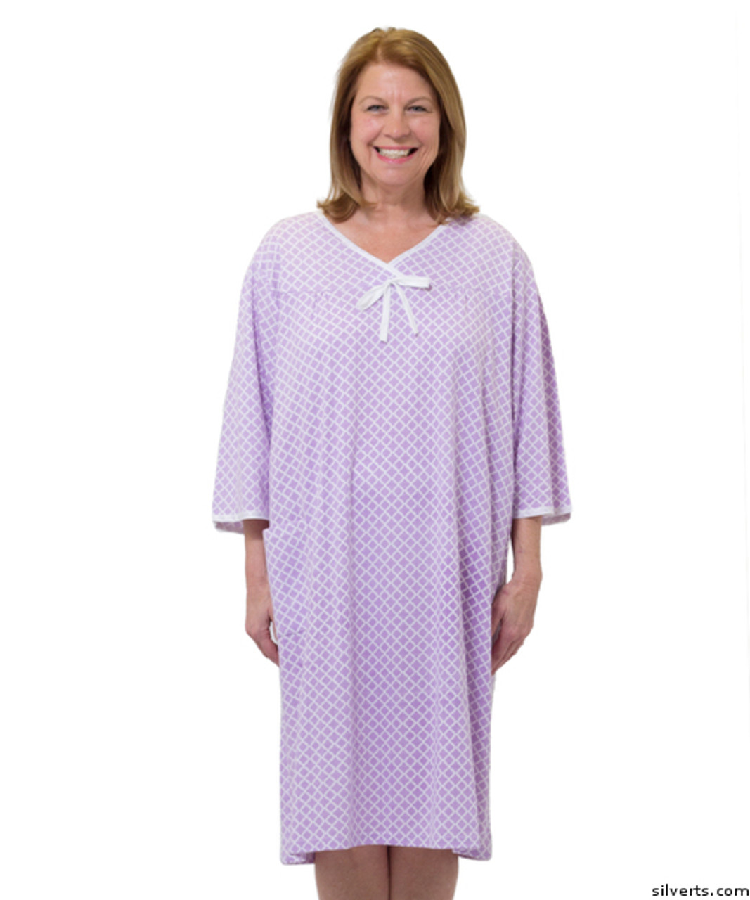 Buy Online Silvert's 262800202 Adaptive Hospital Patient Gowns For Women ,  Size Medium, AZURE Canada