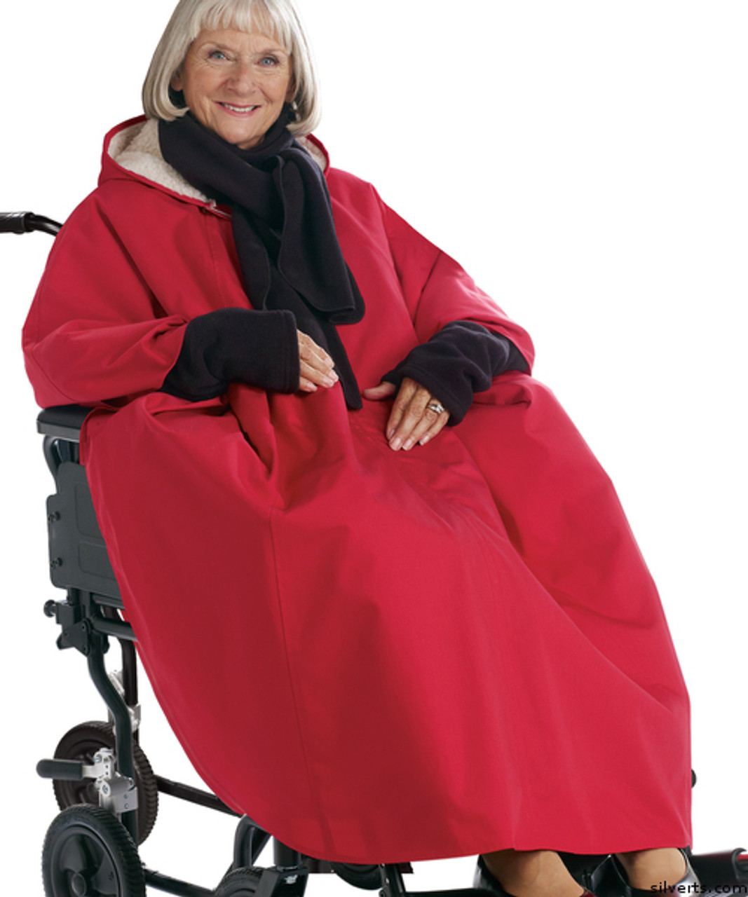 Silvert's 270000201 Mens Winter Wheelchair Cape & Womens Winter Warm Wheelchair Cape Clothing , Size ONE, RED