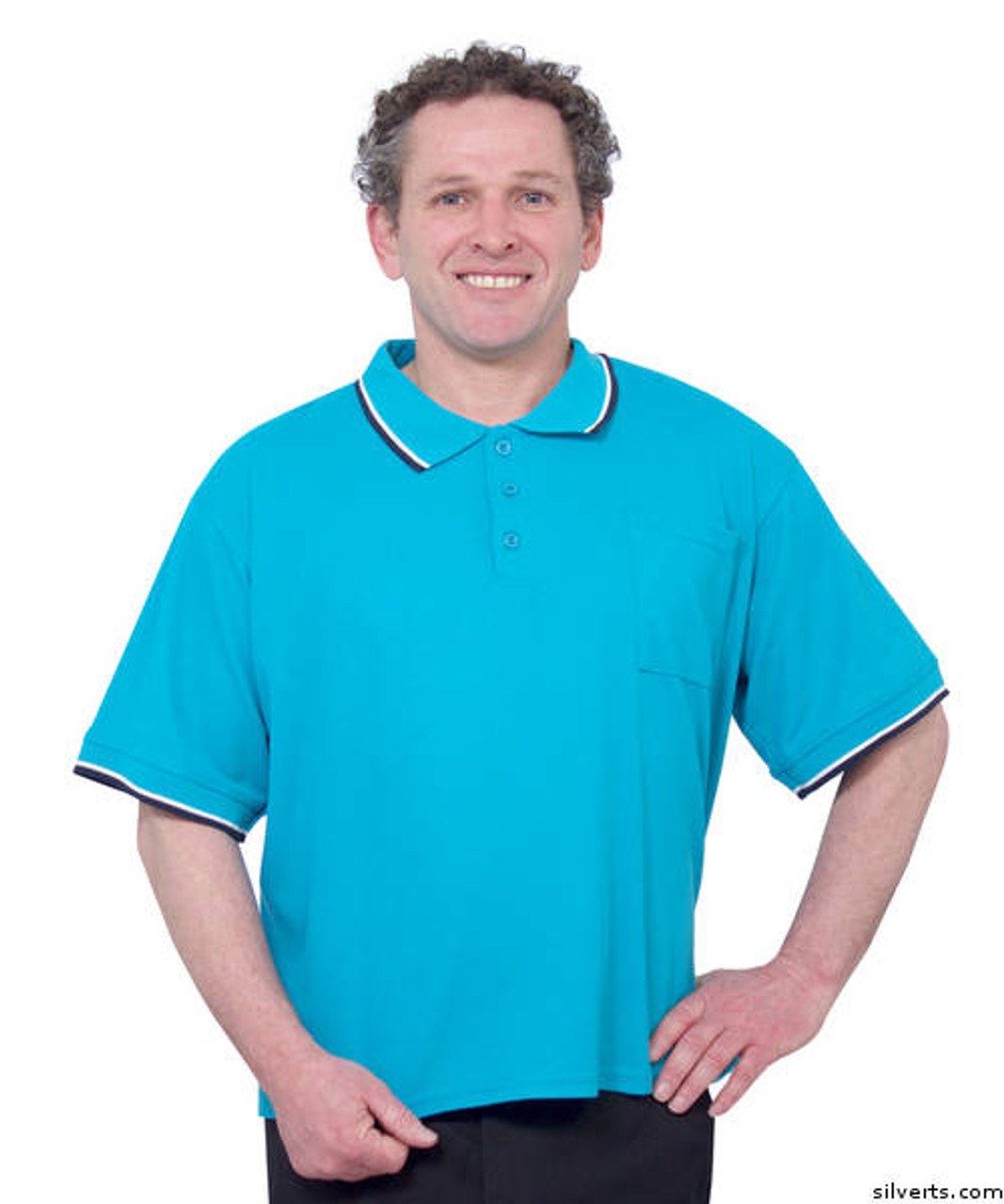 Silvert's 507100603 Adaptive Clothing Men , Size Large, AQUA