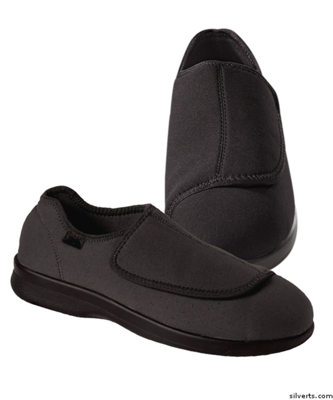 Silvert's 509900113 Mens Stretch Shoe With Adjustable Strap , Size 11, BLACK