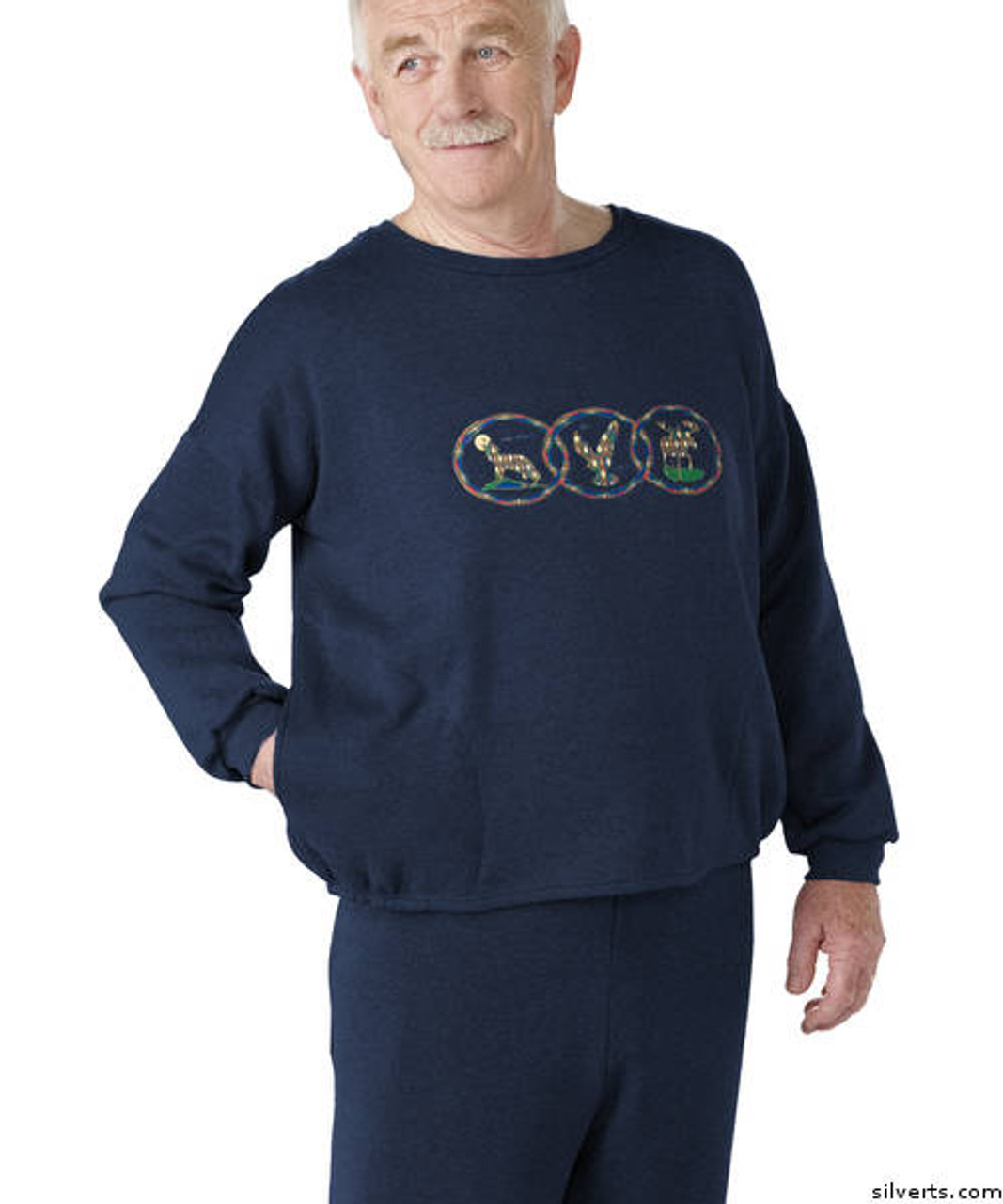 Silvert's 510310106 Mens Adaptive Fleece Sweatshirt Top , Size 2X-Large, NAVY