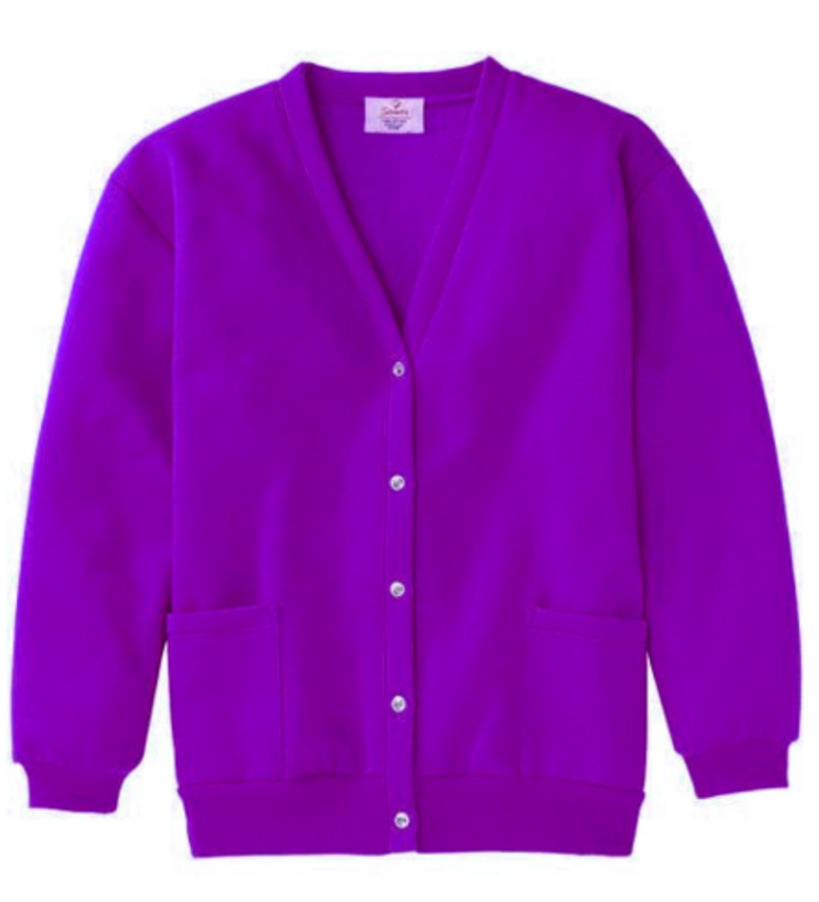 Silvert's 136930905 Women's Comfortable Two Pocket Button Front Fleece Cardigans, Size X-Large, PURPLE (Silvert's 136930905)