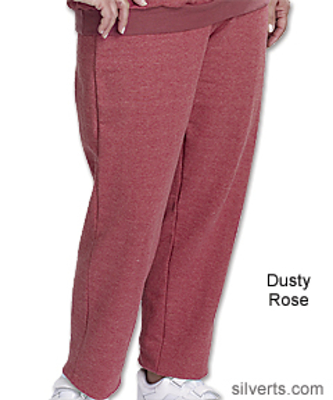 Silvert's 141200702 Regular Fleece Tracksuit Pants For Women , Size Small, DUSTY ROSE