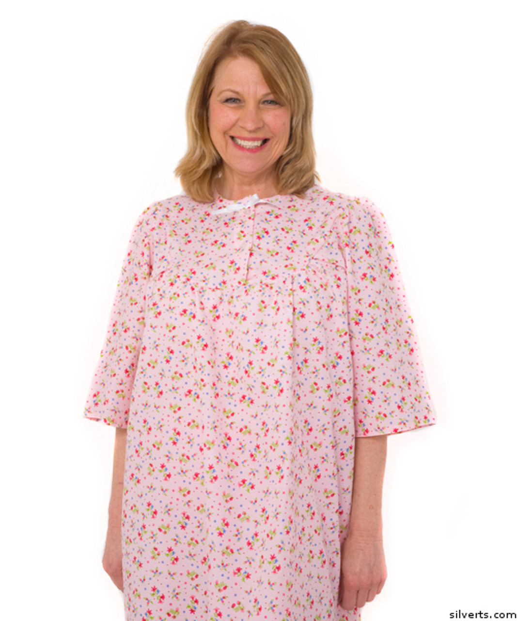 Silvert's 161300203 Womens Regular Short Cotton Sleepwear Nightgown , Size Medium, PINK