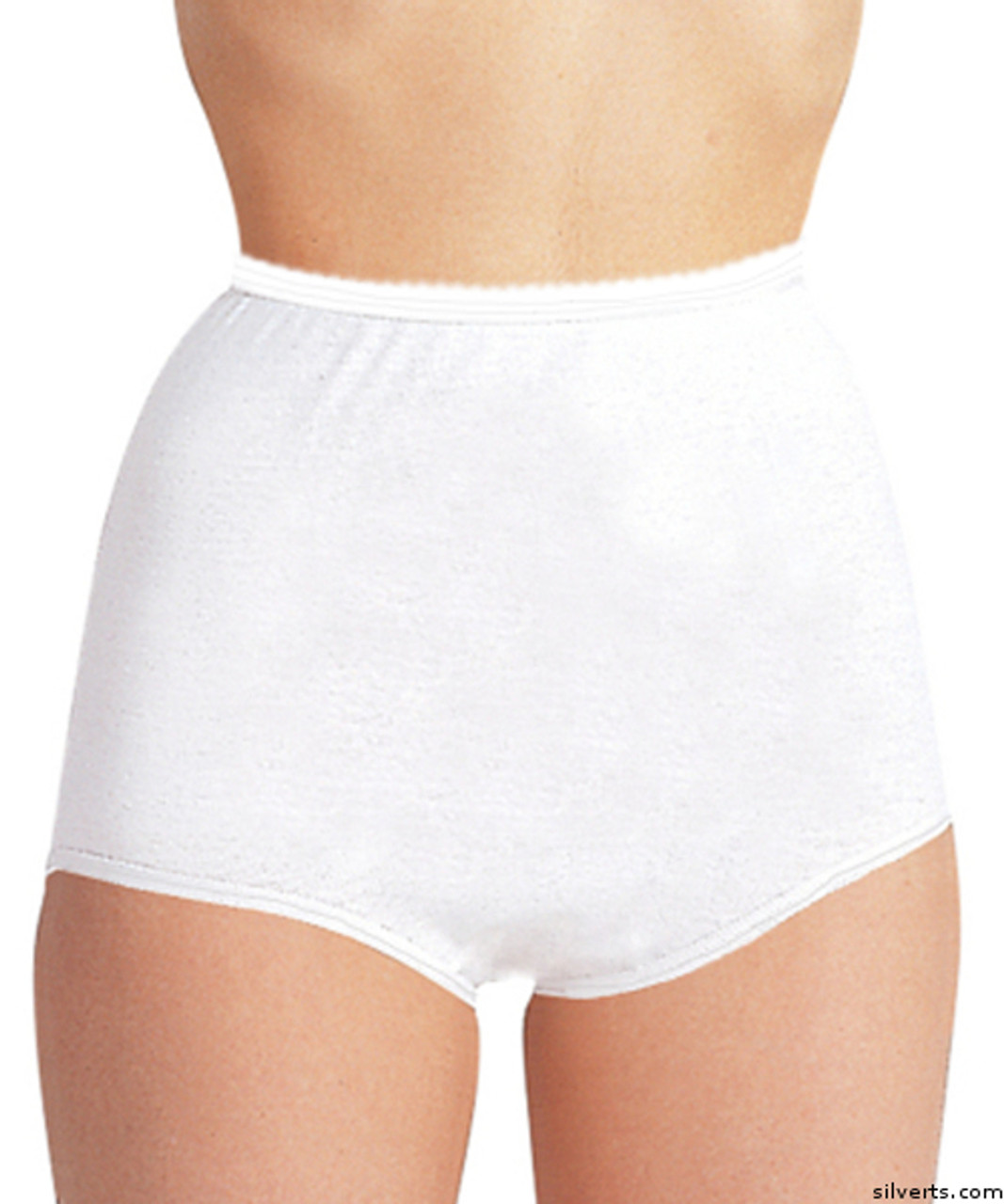 Silvert's 180000104 Womens Cotton Panties For Elderly Seniors, Size Large, WHITE