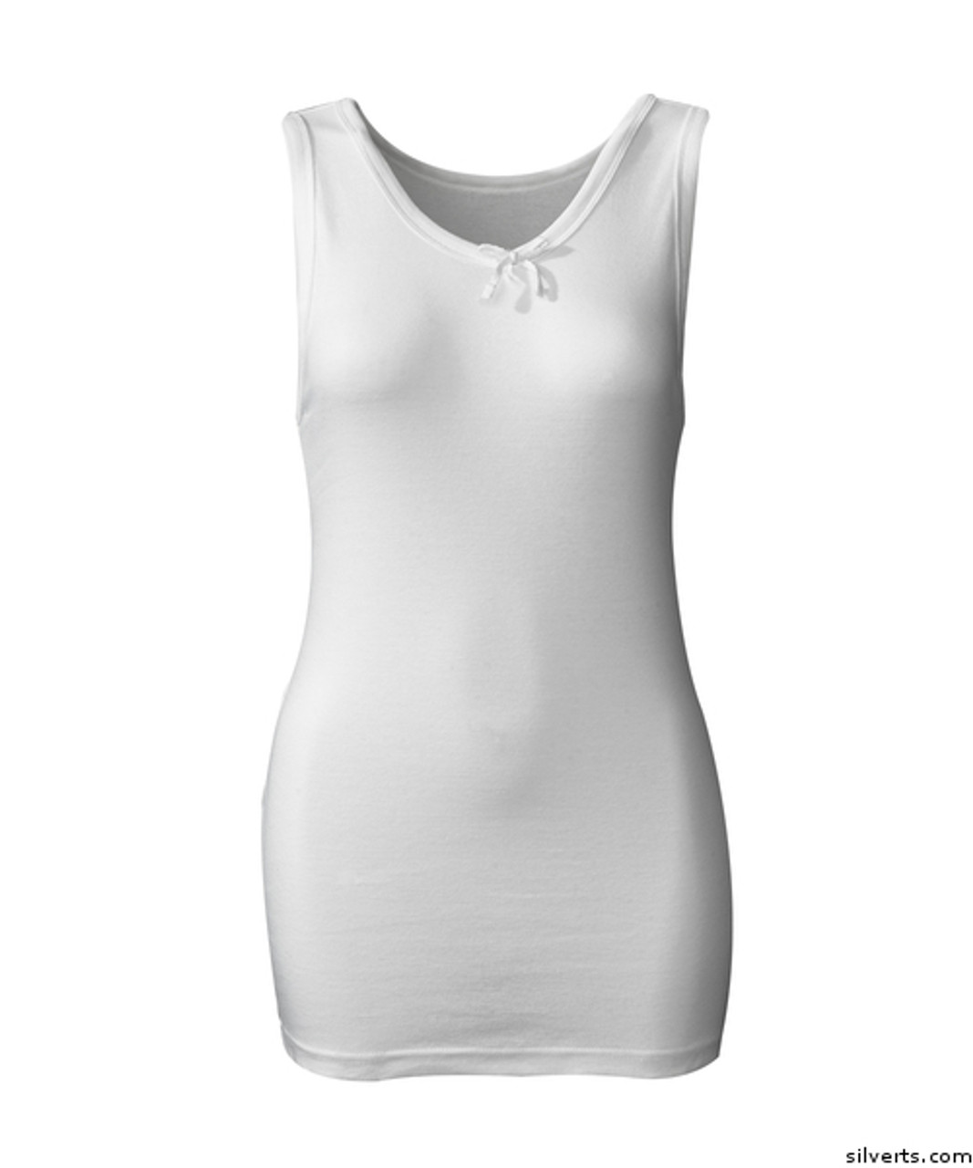 Silvert's 180200104 Womens Cotton Comfort Undervests For Elderly Senior, Size Large, WHITE