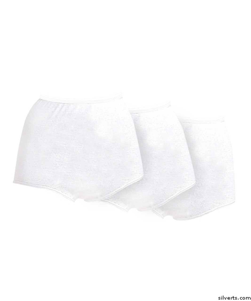 Silvert's 180400103 Womens Cotton Panties For Elderly Seniors, Size Large, 3-PACK