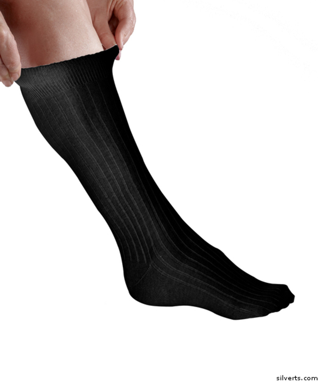 Silvert's 191600202 Womens/mens Diabetic Socks For Swollen Feet And Ankles , Size Regular, BLACK