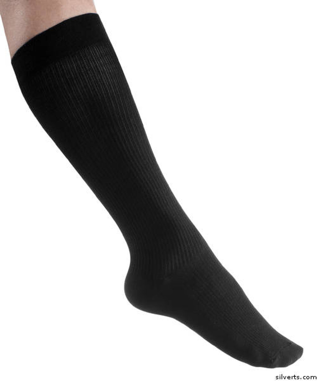 Silvert's 193400102 Womens Simcan Knee High Mild Compression Socks, Size Medium, BLACK