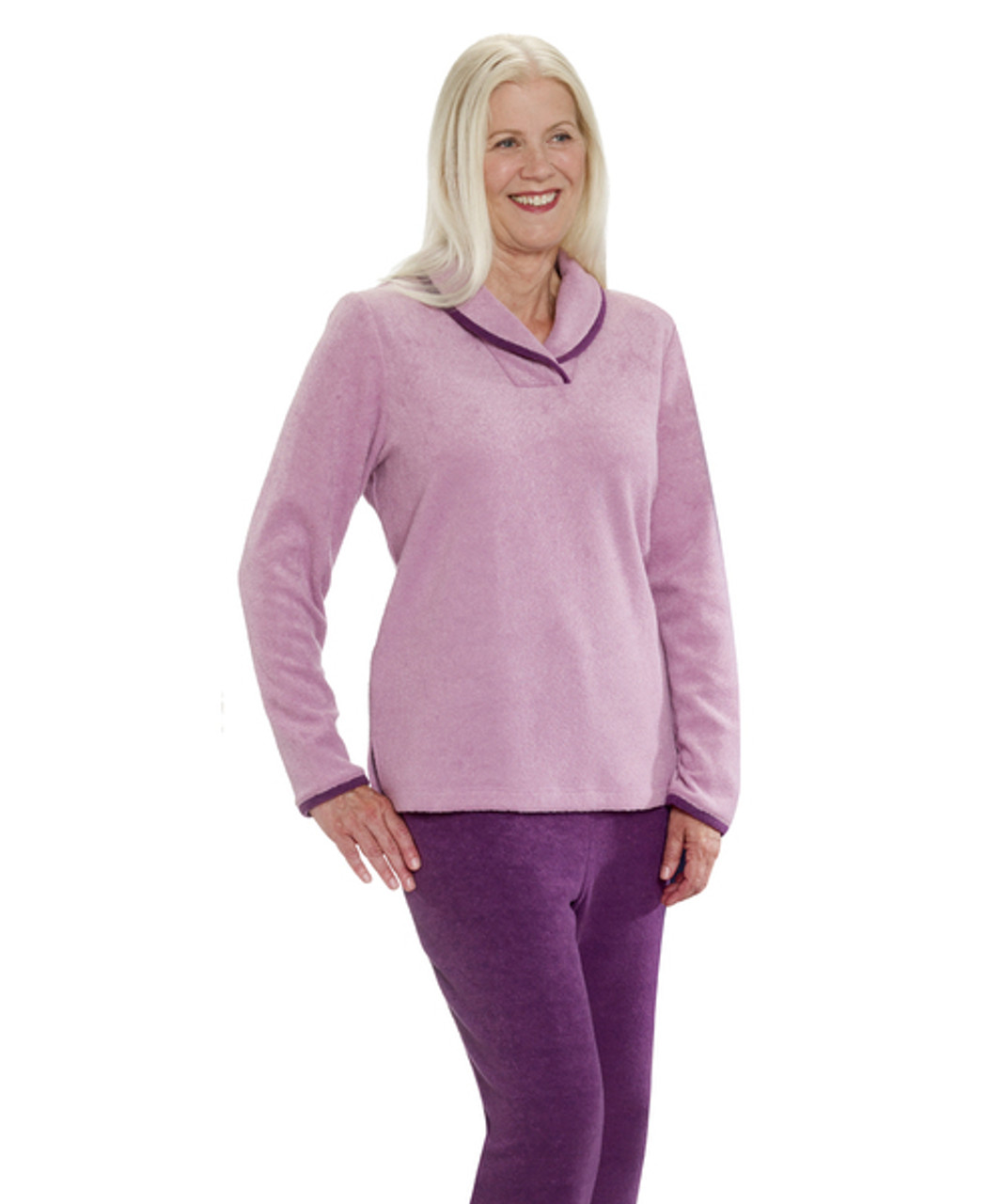 Silvert's 245710302 Womens Adaptive Tracksuit Set / Sweat Suits , Size 3X-Large, MAUVE/GRAPE