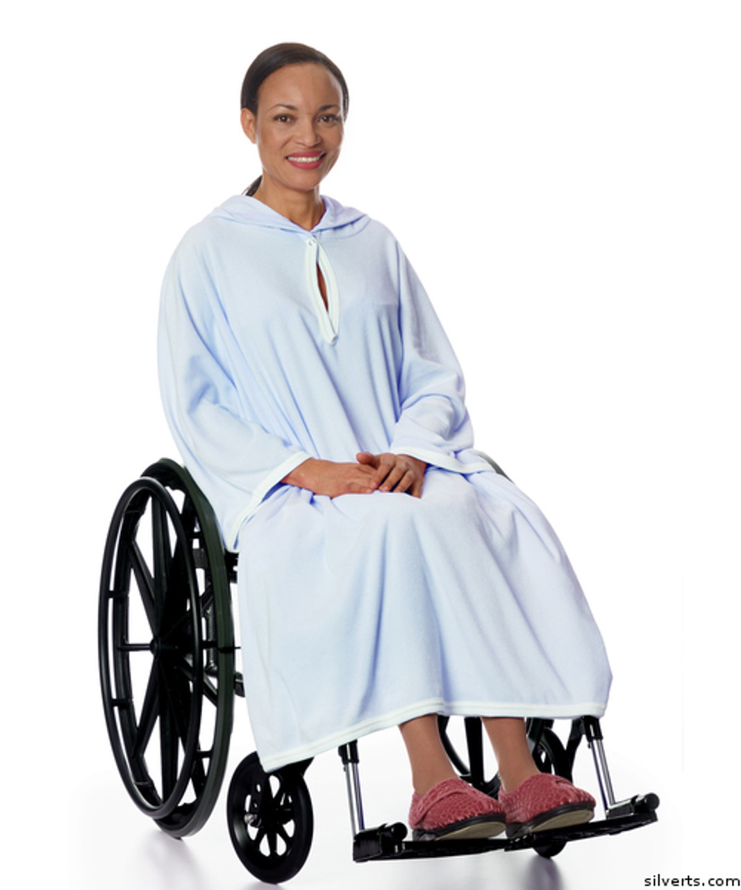 Silvert's 302001101 Terry Shower Cape  , Size ONE, BLUE