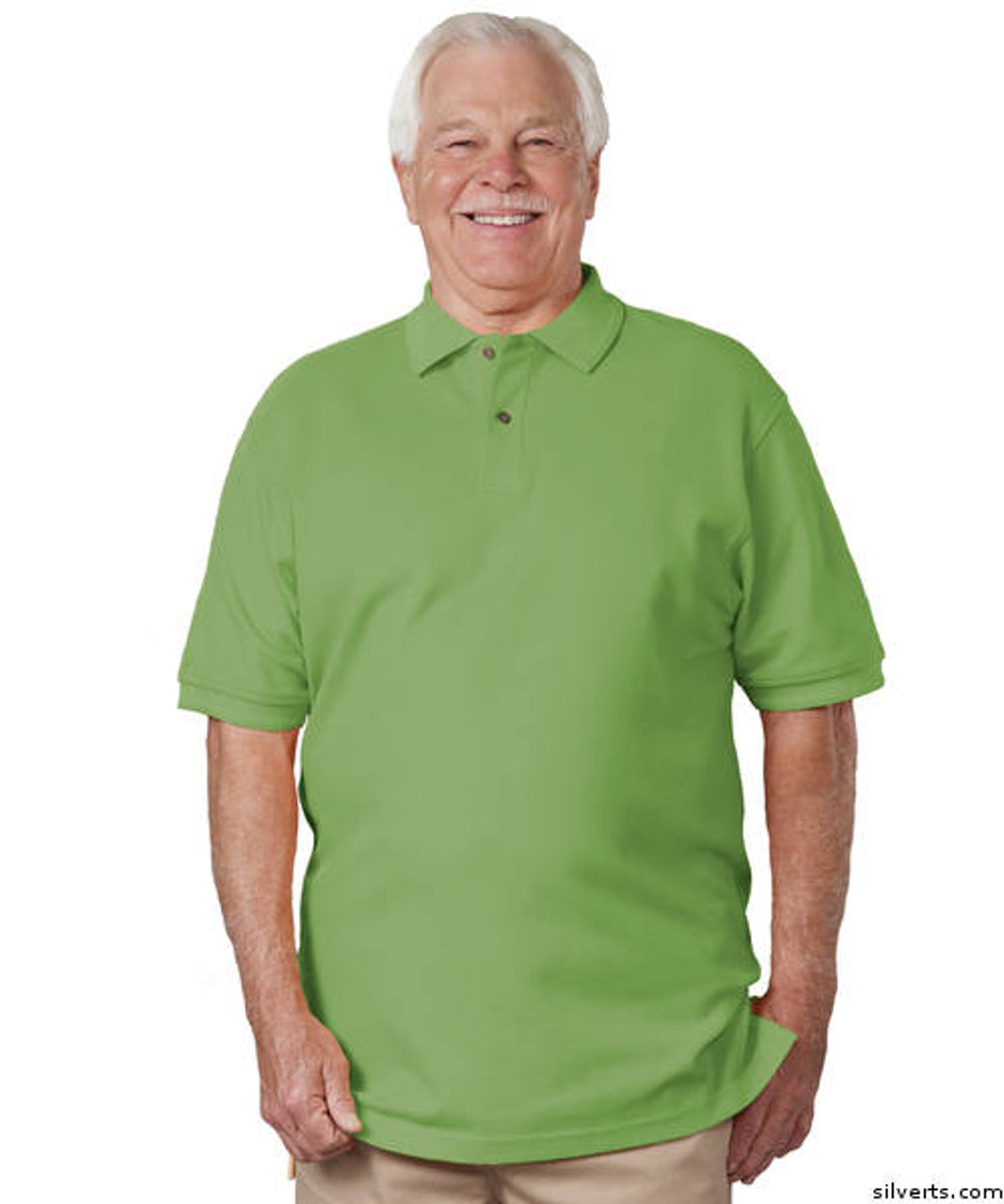 Silvert's 504900204 Mens Regular Knit Polo Shirt , Size X-Large, GREEN