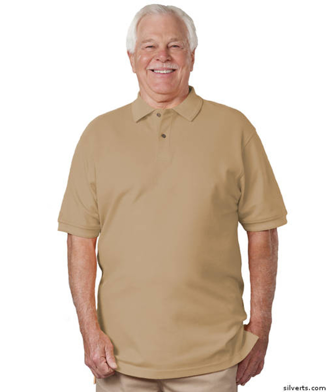 Silvert's 504900305 Mens Regular Knit Polo Shirt , Size 2X-Large, BEIGE