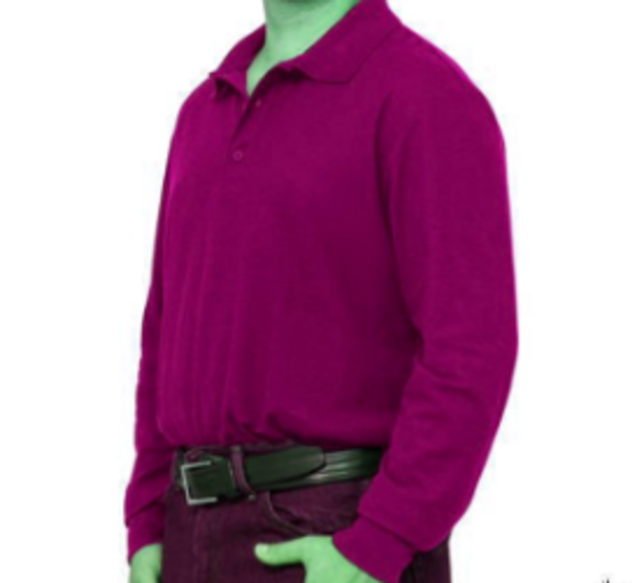 Silvert's 506931302 Men's Handsome Long Sleeve Polo Jersey Top, Size Medium, BURGUNDY (Silvert's 506931302)