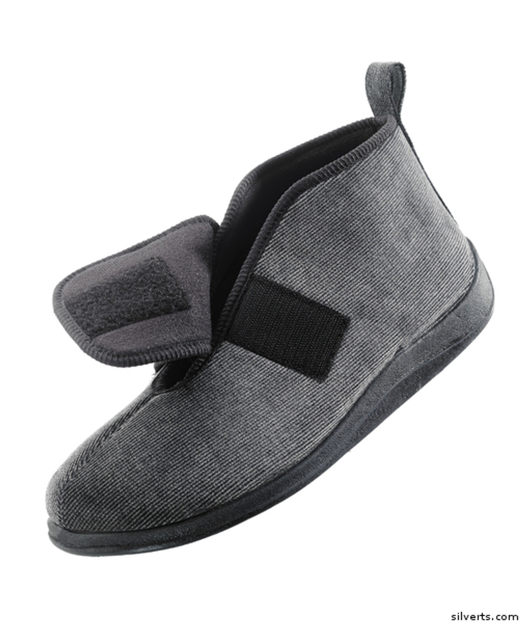 Silvert's 511800102 Comfortrite Wide Slippers For Men , Size 8, GREY