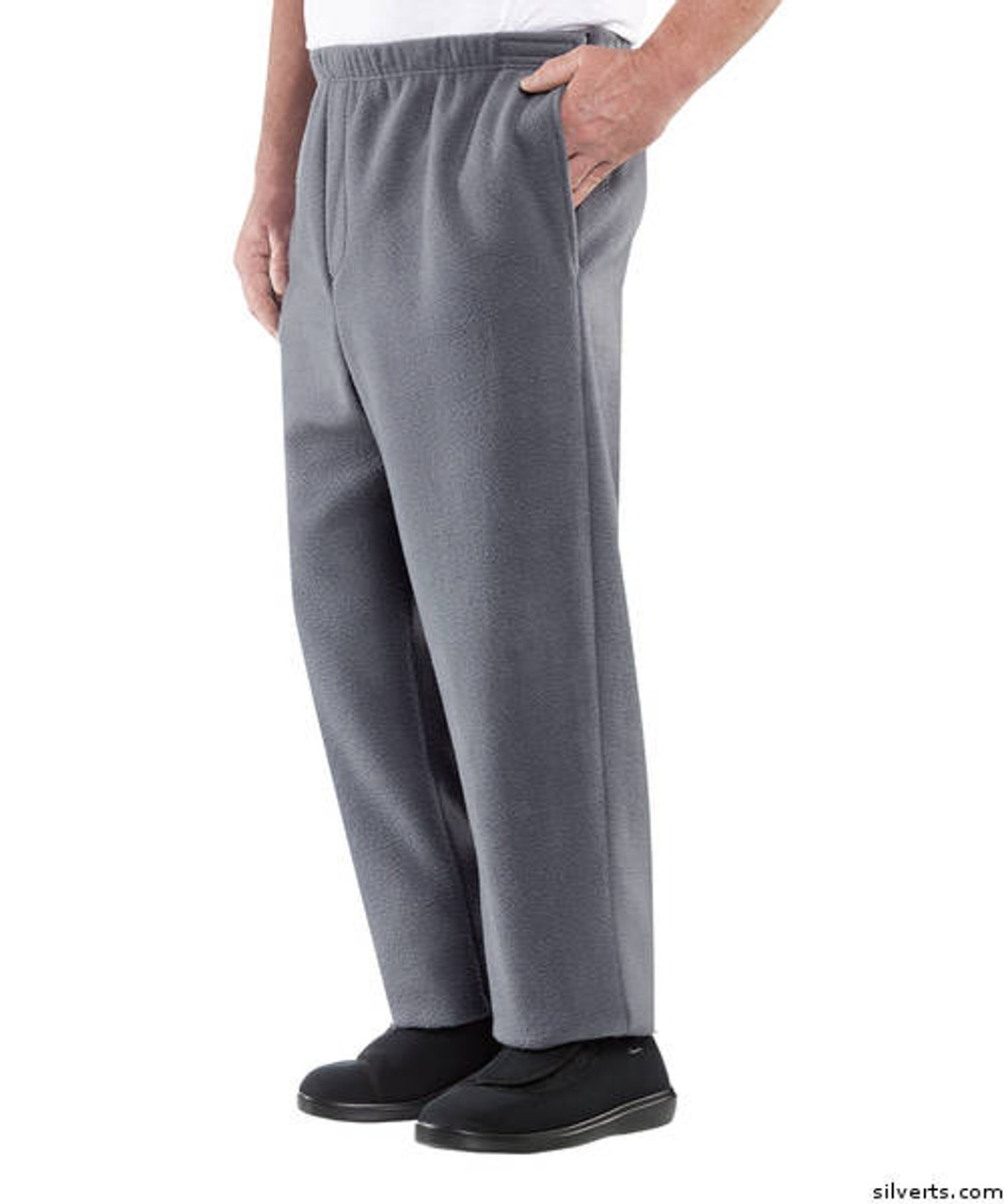 Silvert's 518100203 Mens Easy Access Clothing Polar Fleece Pants , Size Medium, GREY