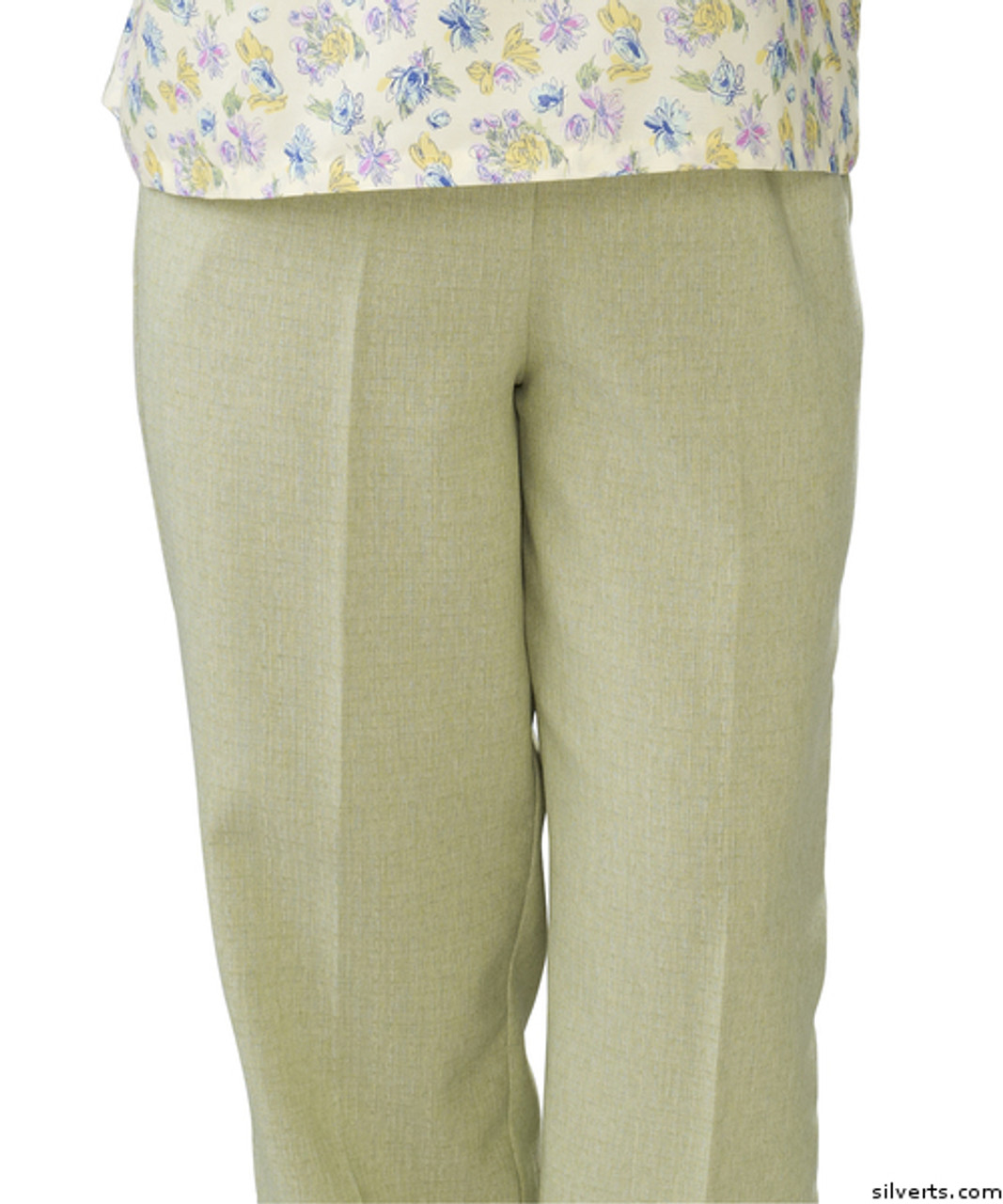 Silvert's 232200503 Womens Adaptive Open Back Wheelchair Pants , Size Large, GREEN