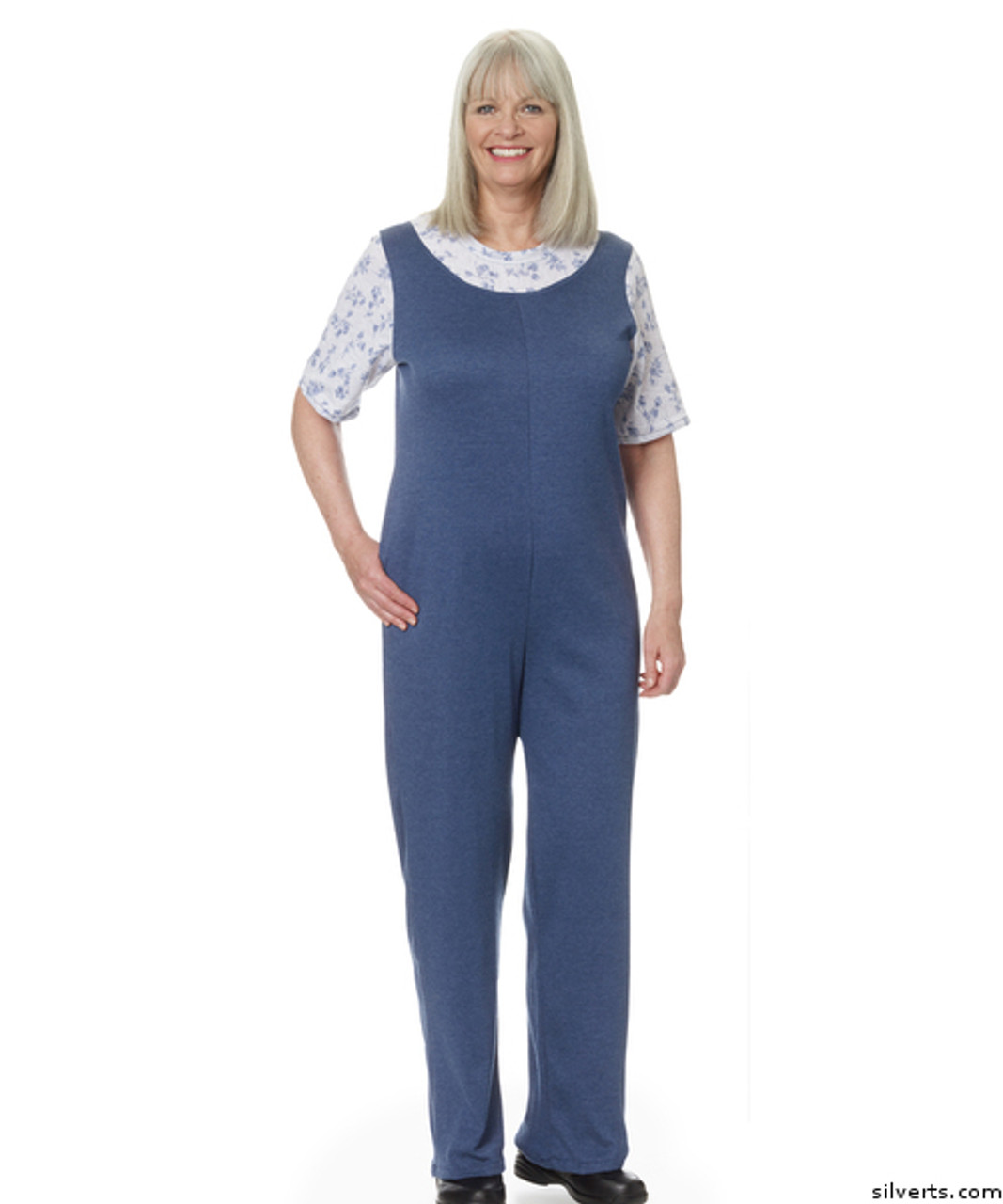 Silvert's 233200205 Womens Adaptive Alzheimer's Clothing Antistrip Suits Pajamas , Size X-Large, DENIM