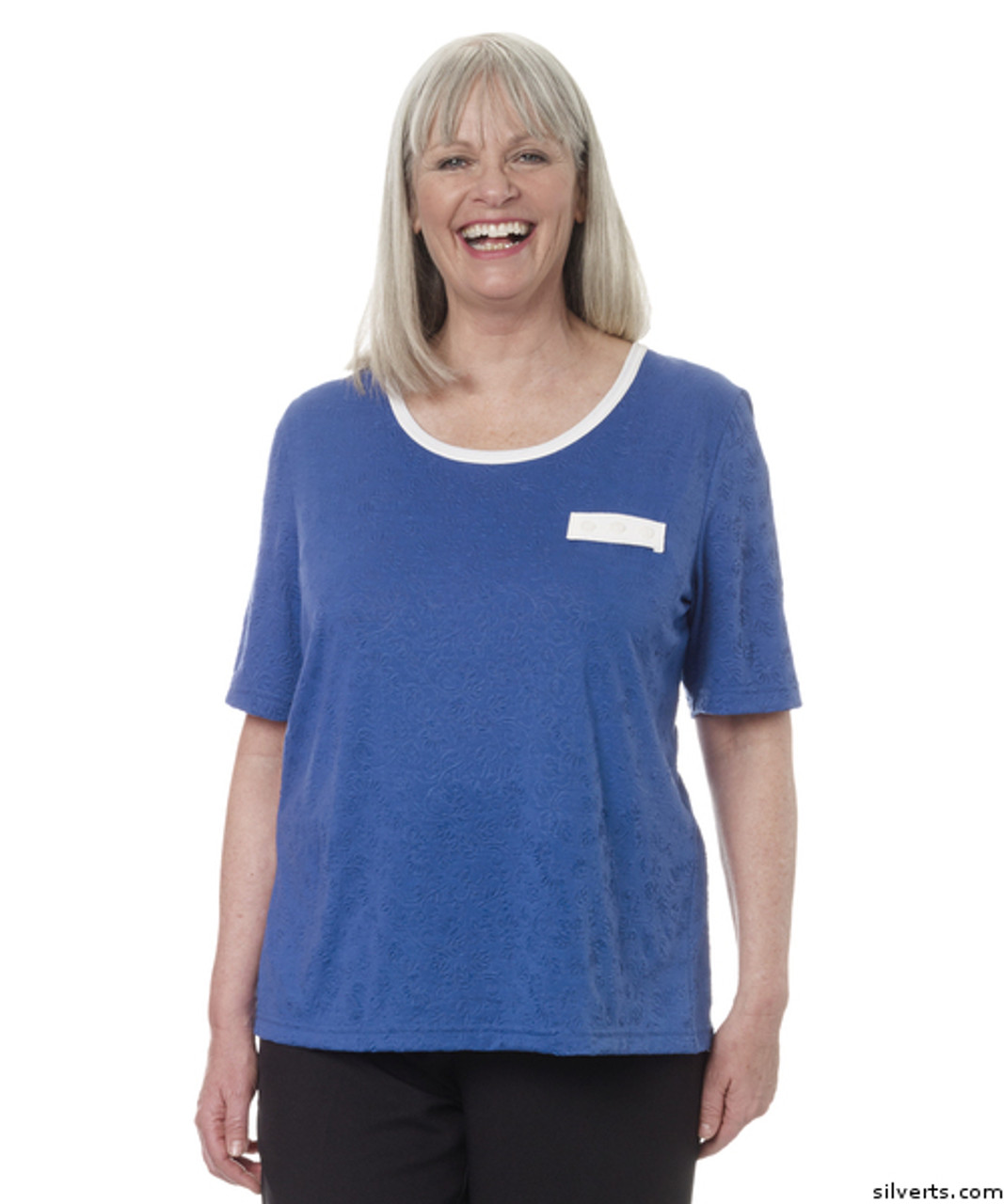 Silvert's 236610302 Womens Adaptive Crew Neck Tshirt , Size 3X-Large, COBALT