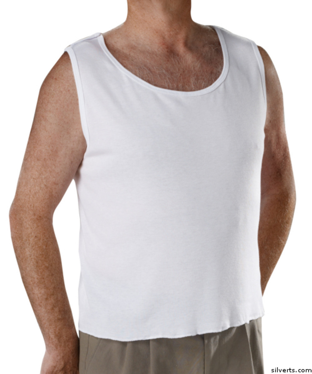 Silvert's 280250102 Mens Adaptive Clothing , Size Small, WHITE