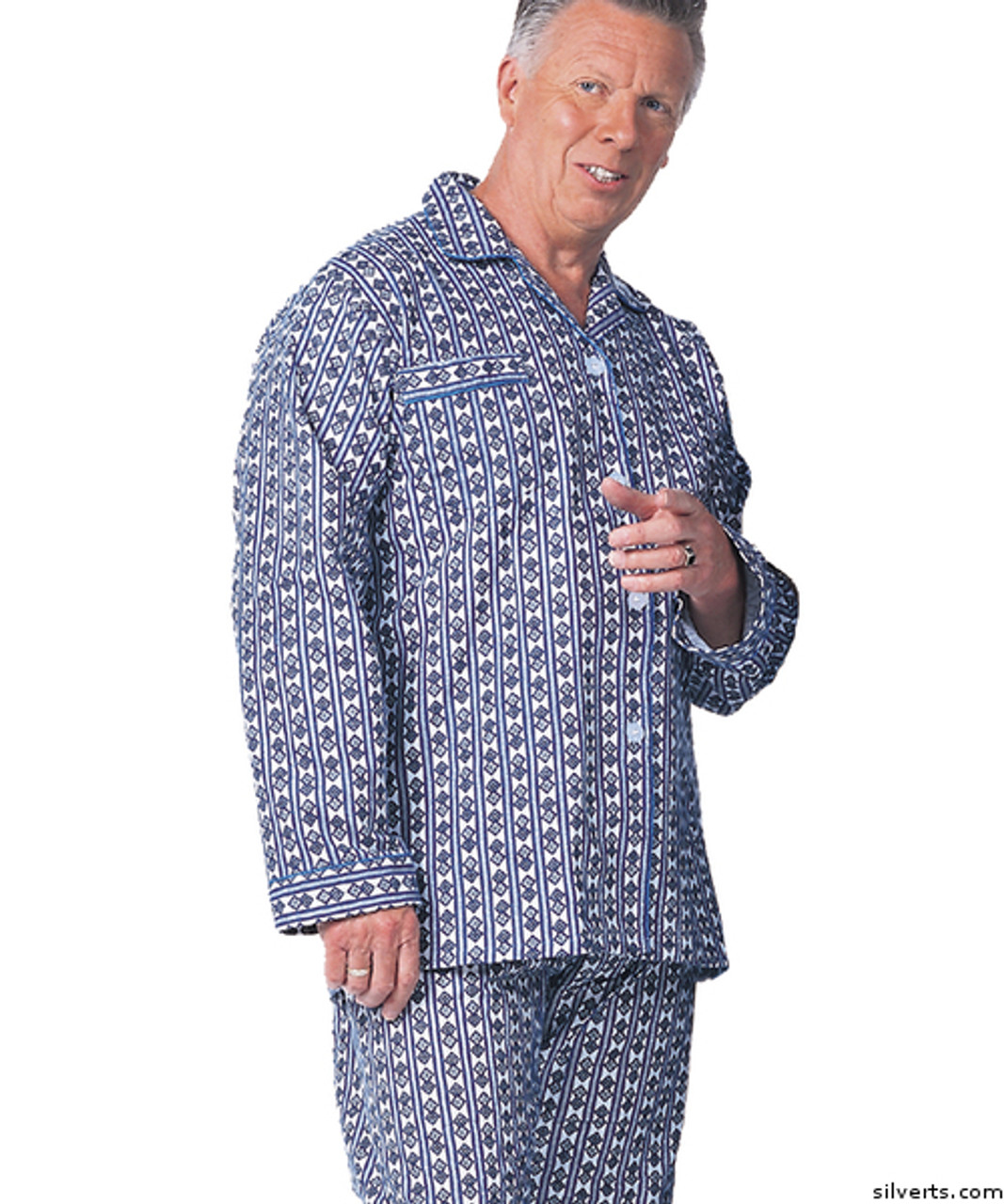 Silvert's 500900107 Cotton Pyjamas For Senior Men, Size MTALL, ASSORTED PRINTS