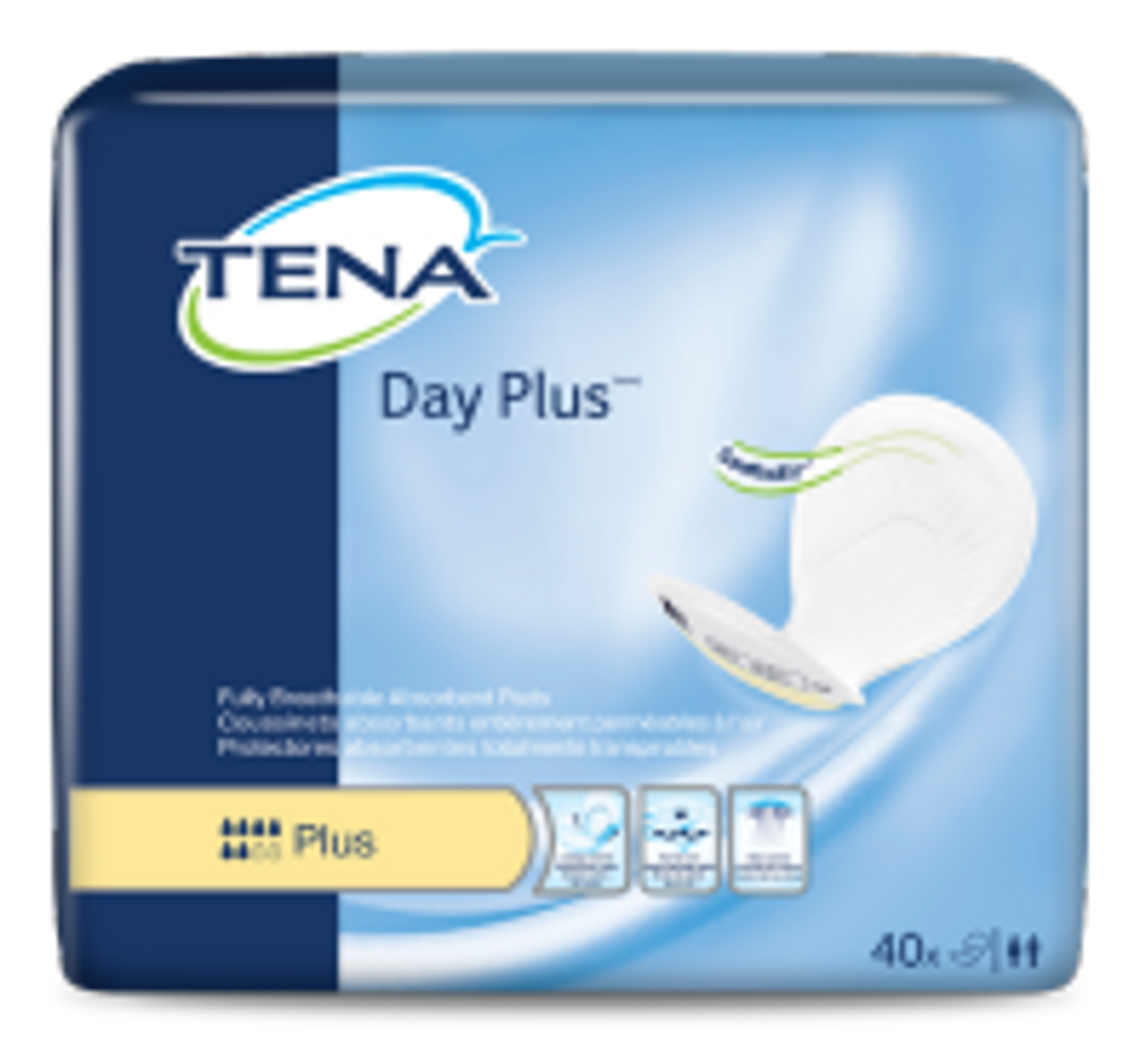 Tena 62618 - TENA Day Plus Pads (Yellow) Elastic Sides (Case of 80)