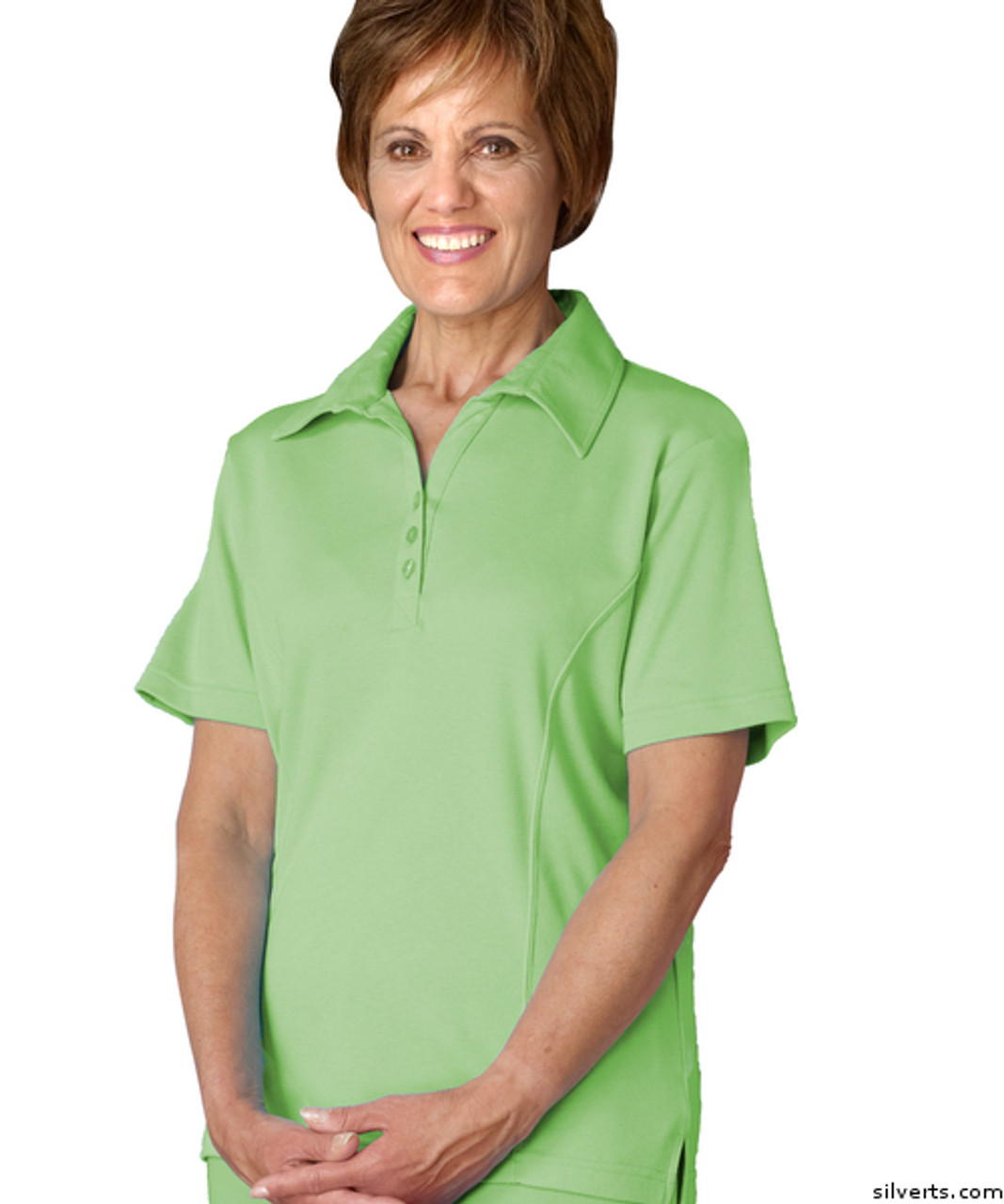 Silvert's 133301205 Womens Regular Polo TShirt, Short Sleeve, Size 2X-Large, APPLE GREEN