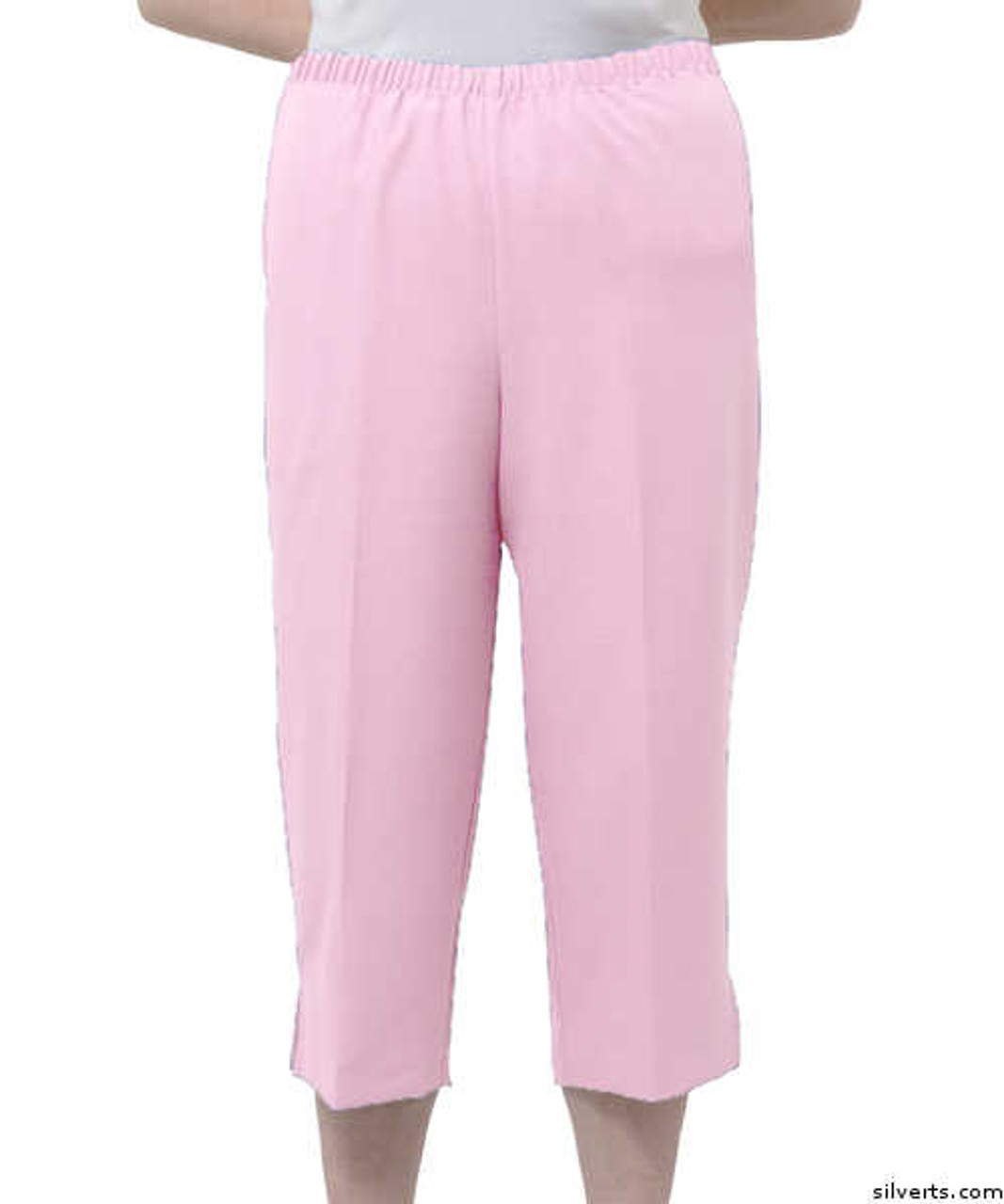 Silvert's 233401401 Womens Adaptive Capri Pants , Size Small, PINK