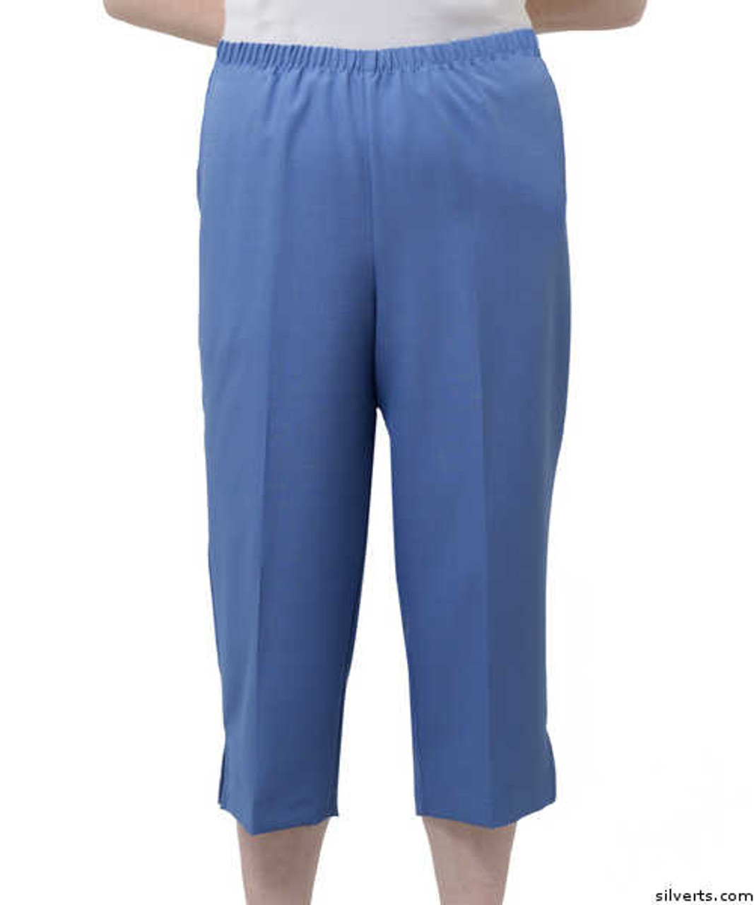 Silvert's 233400702 Womens Adaptive Capri Pants , Size Medium, DENIM