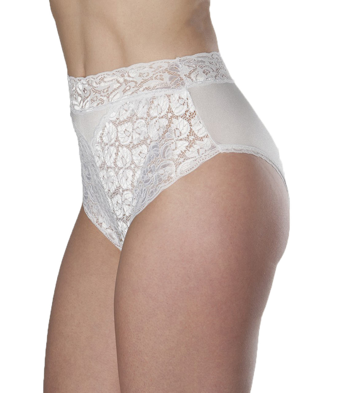 Wearever L109-WHITE-MED Womens Lace Incontinence Panties