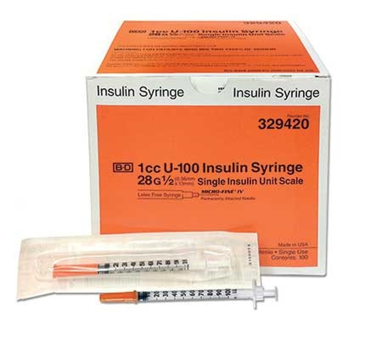 Buy Online BD 1mL U100 Insulin Syringe BD 329420 Canada