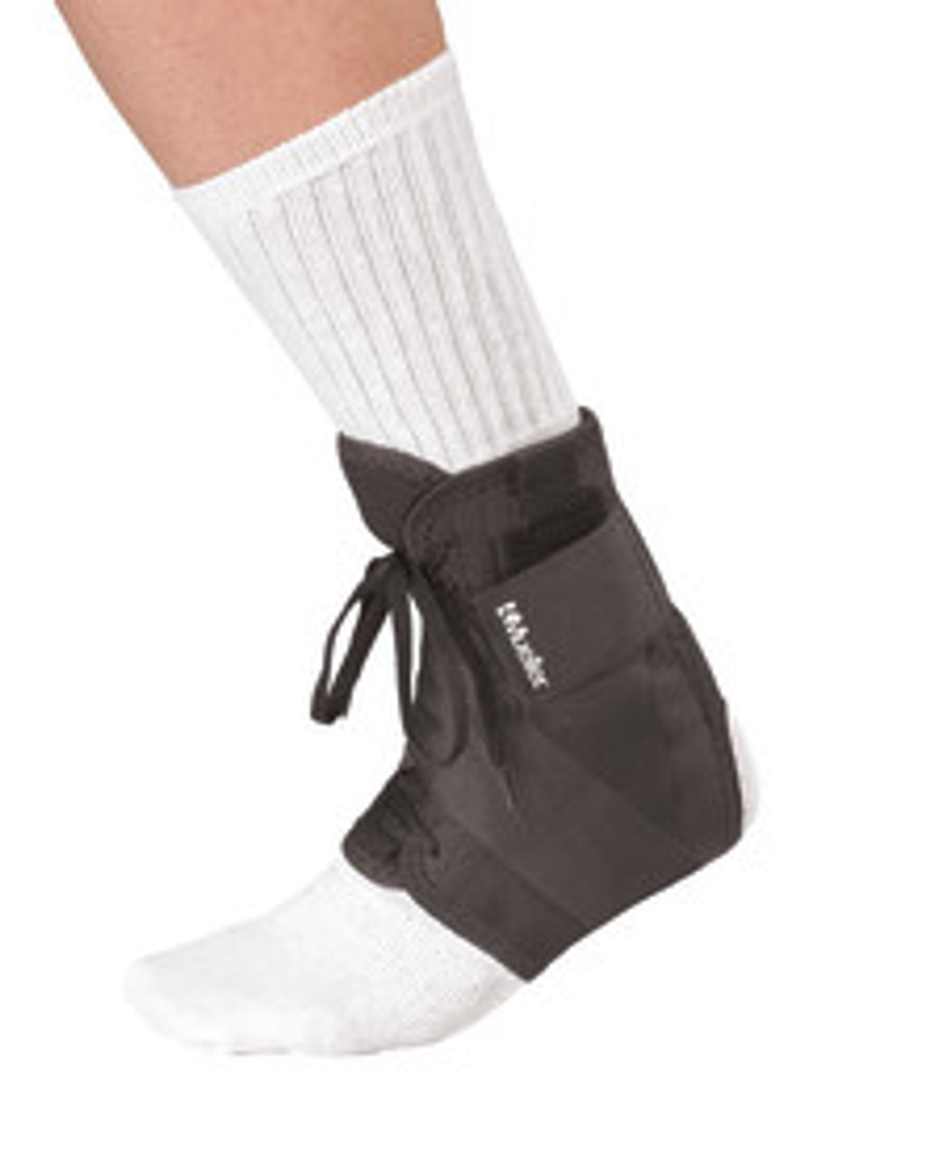 Mueller 41771 Soft Ankle Brace with straps, Black, Small